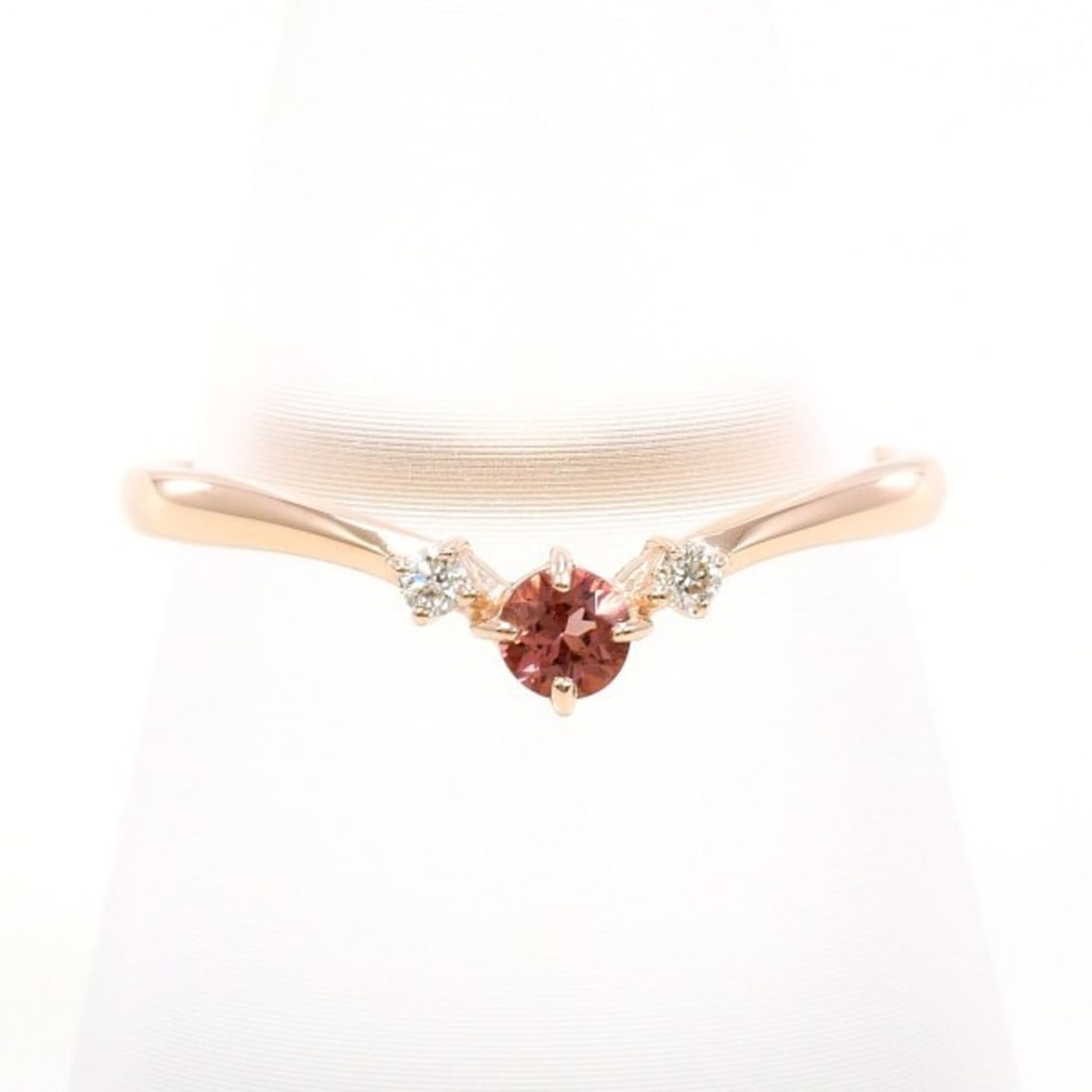 K10 10K YG Yellow Gold Ring, Size 1, Pink Tourmaline and Diamond, Total Weight Approx. 1.2g,: --- Catalog ---Category: SizeWidth: 4mm / 0.16''Weight: 1.2g / 0.04oz.JP Size: 12US Size: 6.5Category: DesignType: Band ringColor: Pink, Yellow goldMetal: GoldStone: Diamond, TourmalineGender: WomenMa