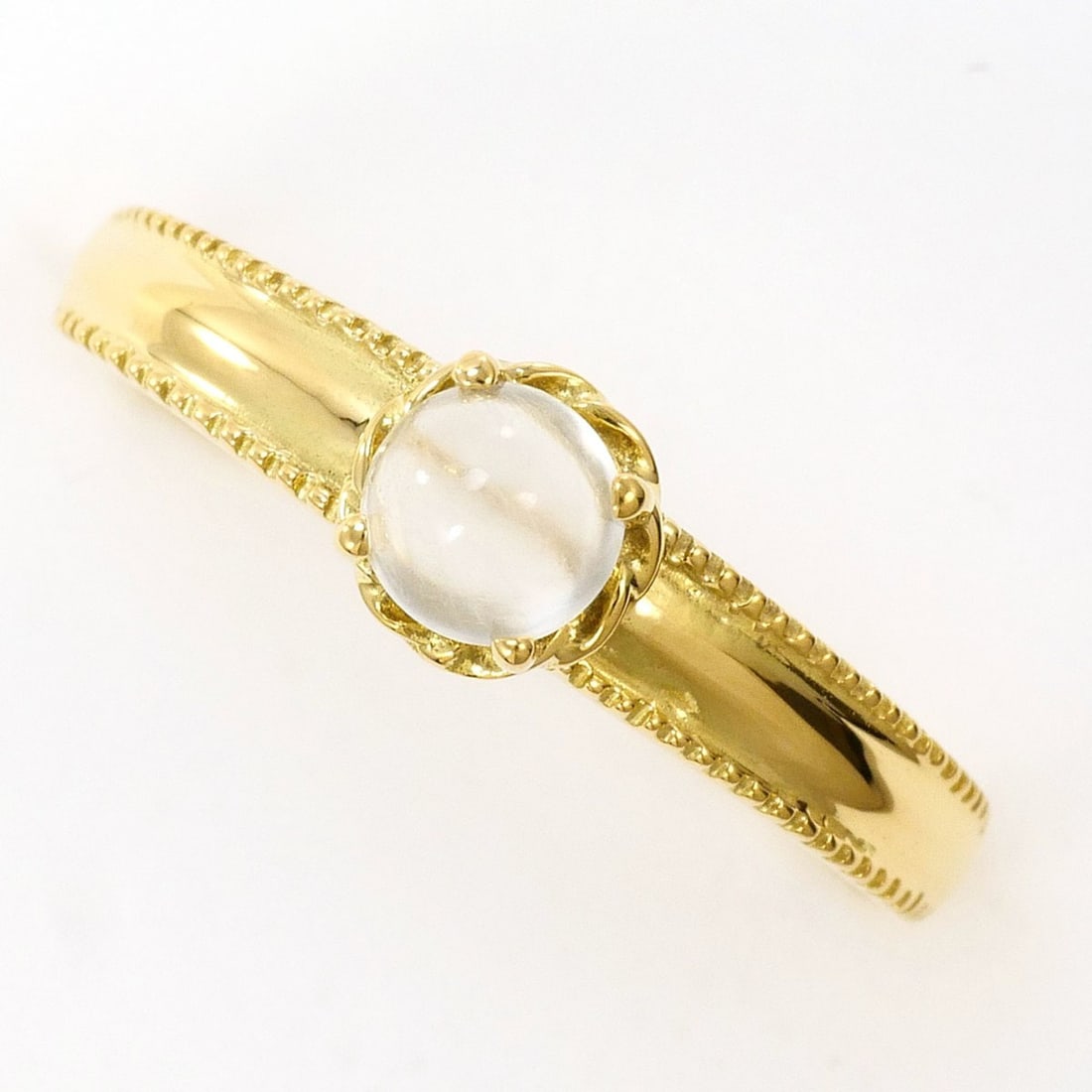 18K (18-karat) Yellow Gold Ring with Moonstone, Total Weight 1.4g, Jewelry (1 of 10)