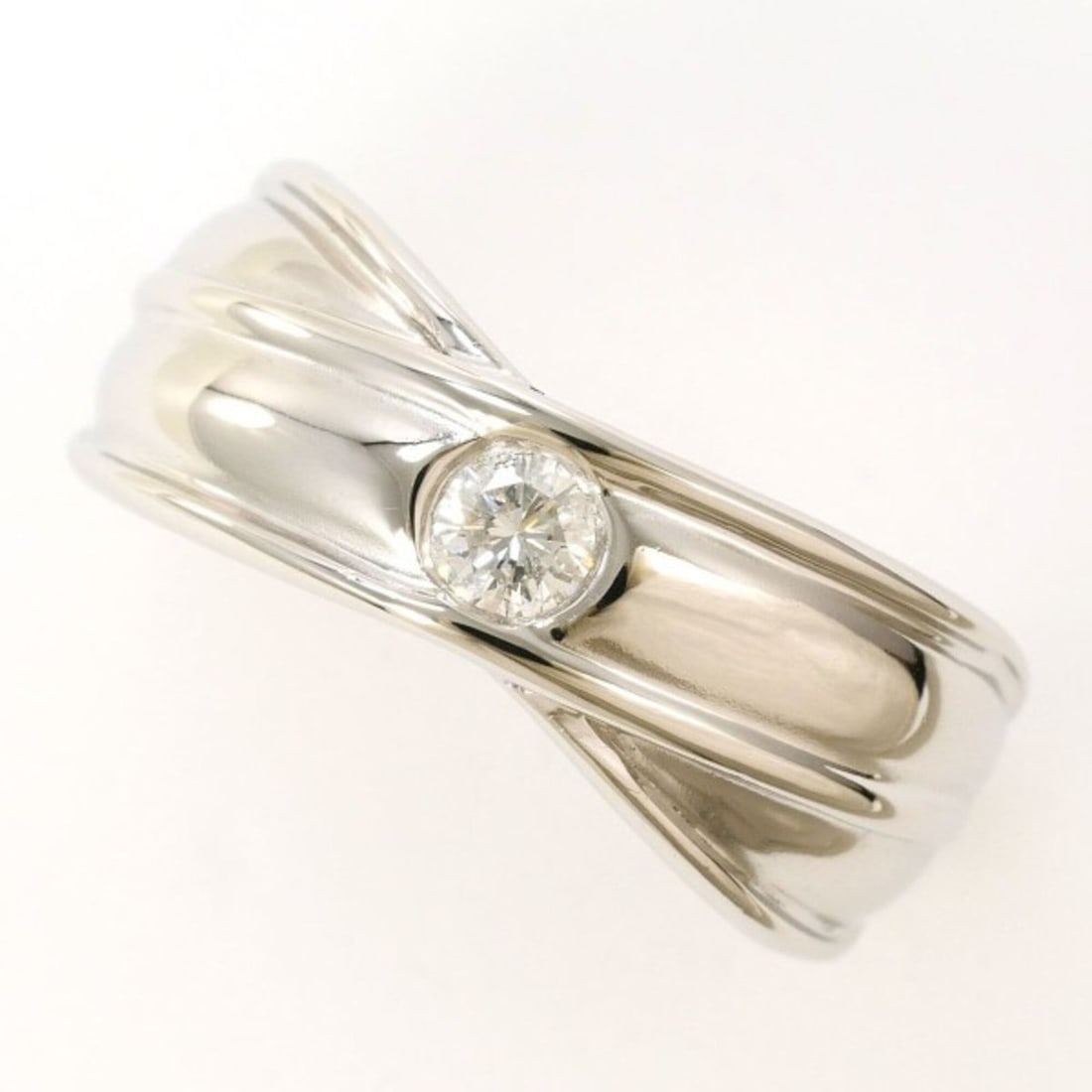 PT850 Platinum Ring with 0.13 Carat Diamond, Certificate of Authenticity Included, Total Weight (1 of 14)