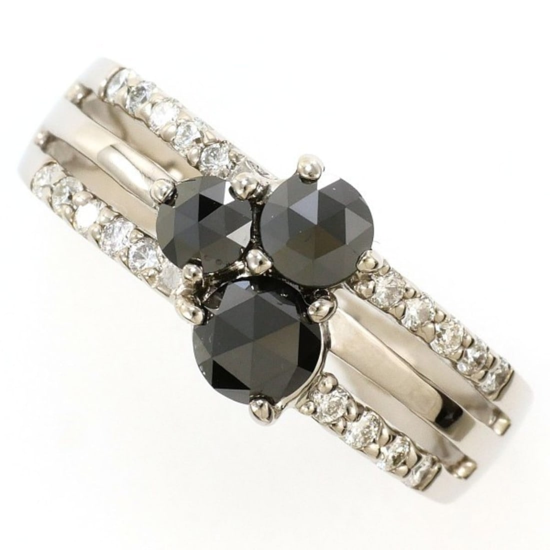 K14 14K WG White Gold Ring, 1 Black Diamond 0.68g, 0.19g, Certificate of Authenticity, Total Weight (1 of 18)