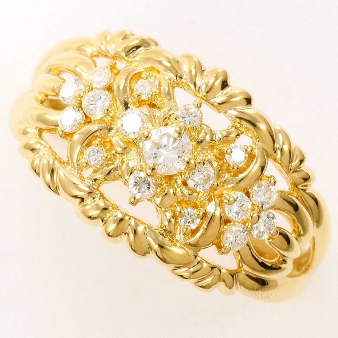 18K (18-karat) Yellow Gold Ring with 0.40ct Diamond, Certificate of Authenticity, Total Weight 5.5g, (1 of 9)