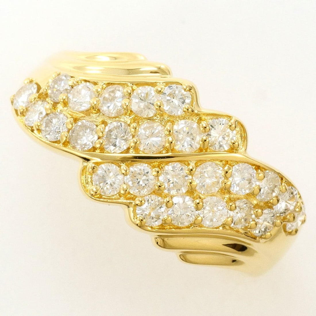 18K (18-karat) Yellow Gold Ring with 1.04ct Diamond, Certificate of Authenticity, Total Weight 4.4g, (1 of 9)