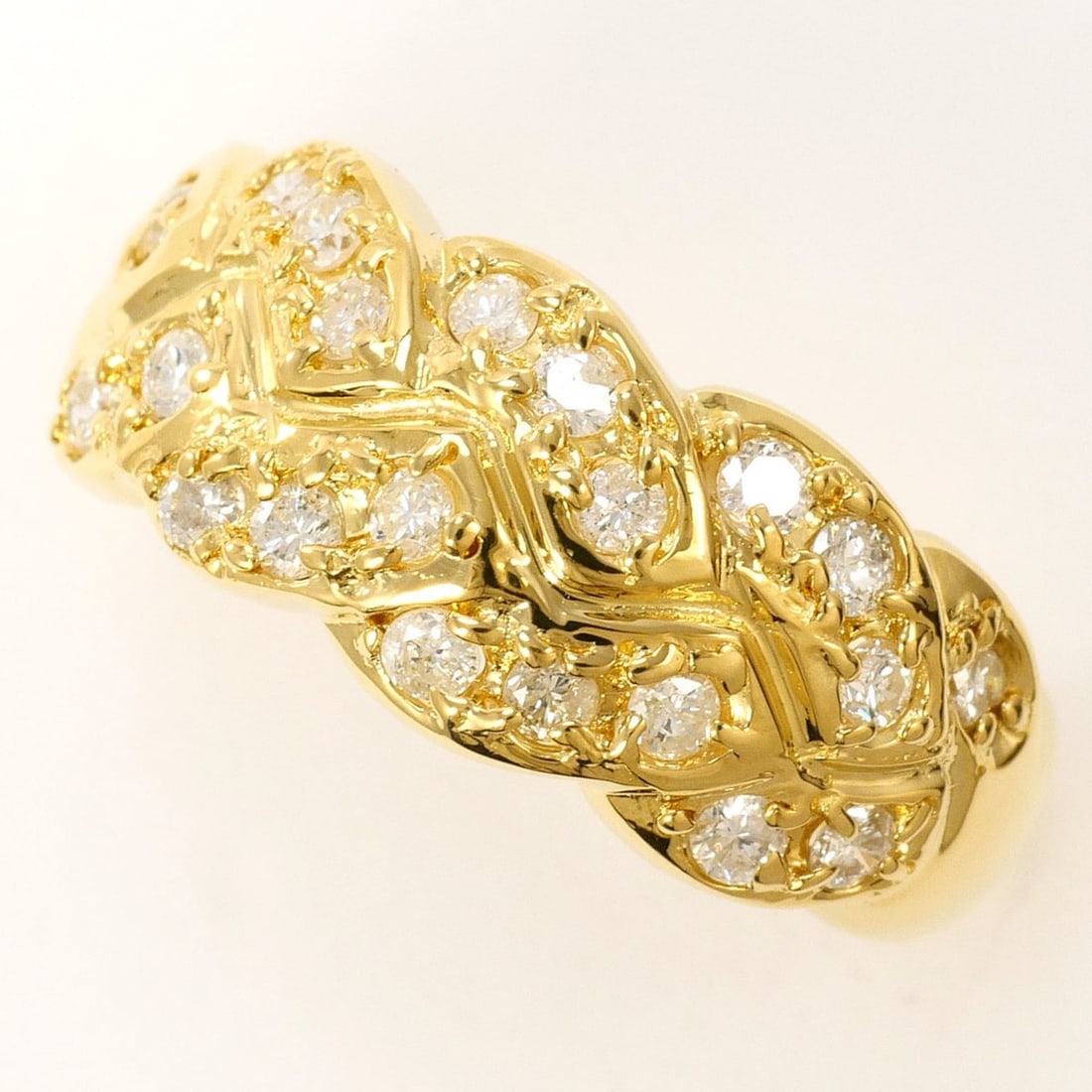 18K (18-karat) Yellow Gold Ring with 0.5 ct Diamond, Certificate of Authenticity, Total Weight 5.2g, (1 of 10)