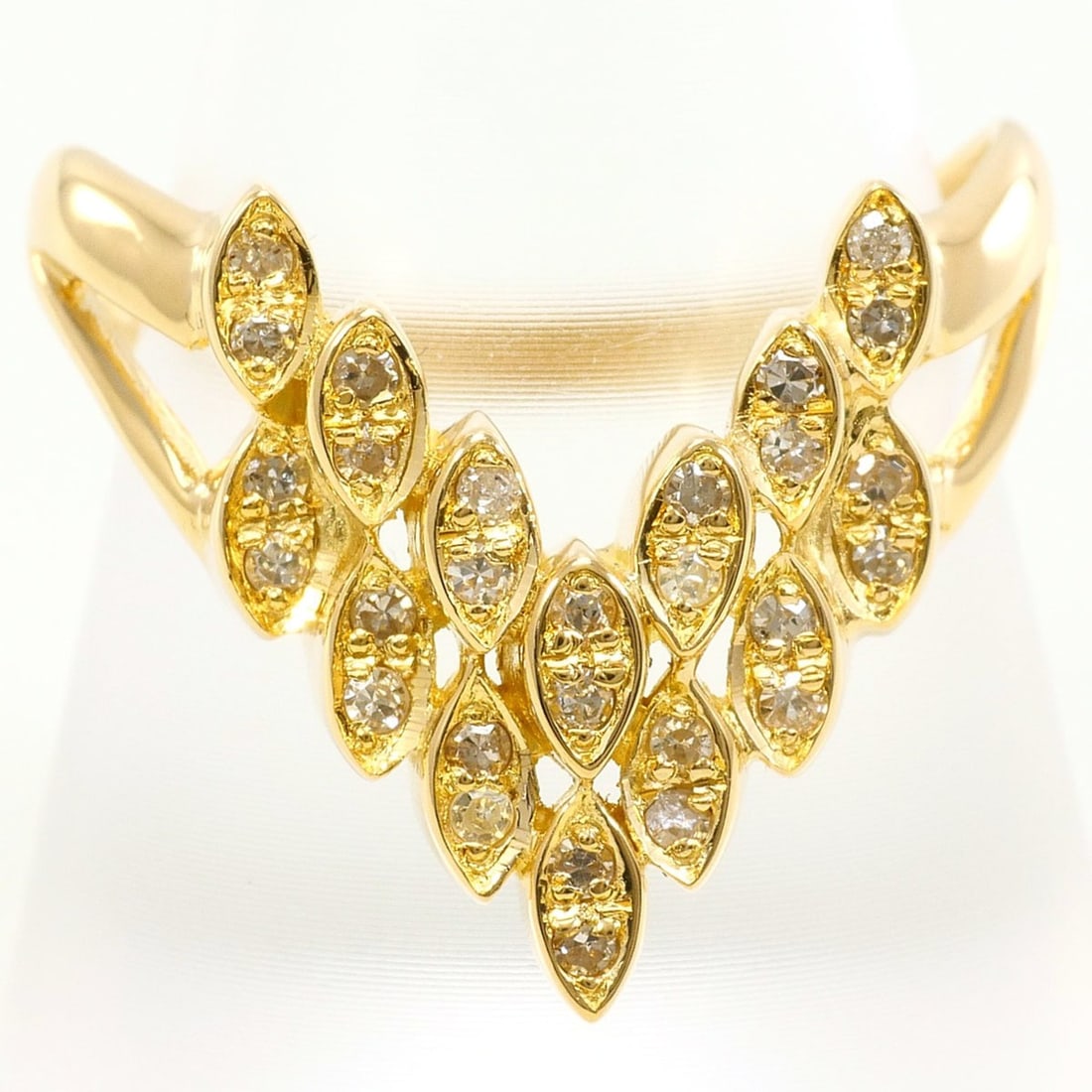 18K (18-karat) Yellow Gold Ring with 0.26 ct Diamond, Certificate of Authenticity, Total Weight (1 of 11)