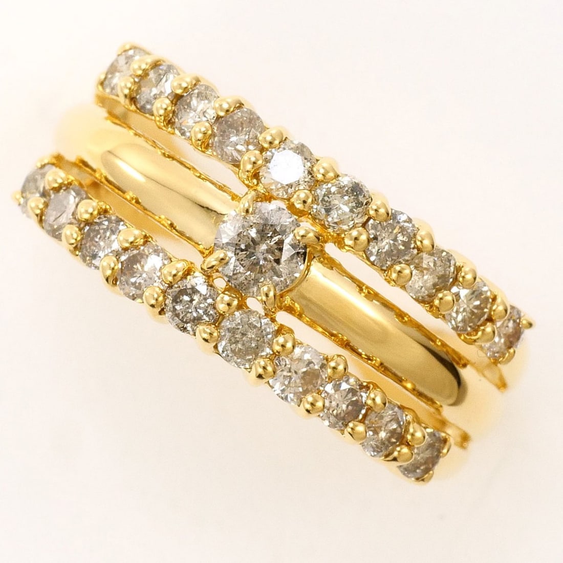 18K (18-karat) Yellow Gold Ring with 0.70 ct Diamond, Certificate of Authenticity, Total Weight (1 of 10)
