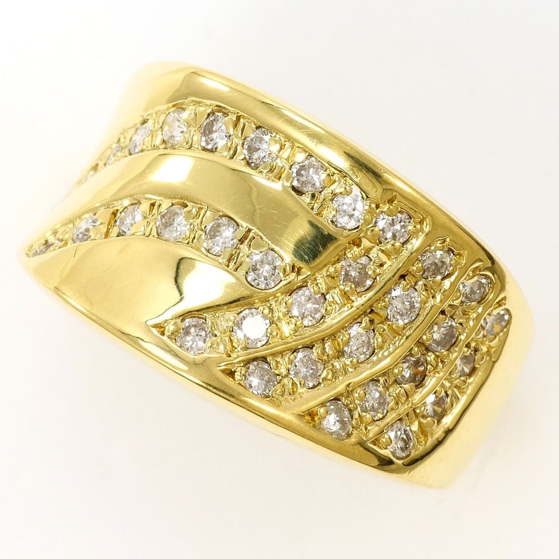18K (18-karat) Yellow Gold Ring with 0.43 ct Diamond, Certificate of Authenticity, Total Weight (1 of 11)