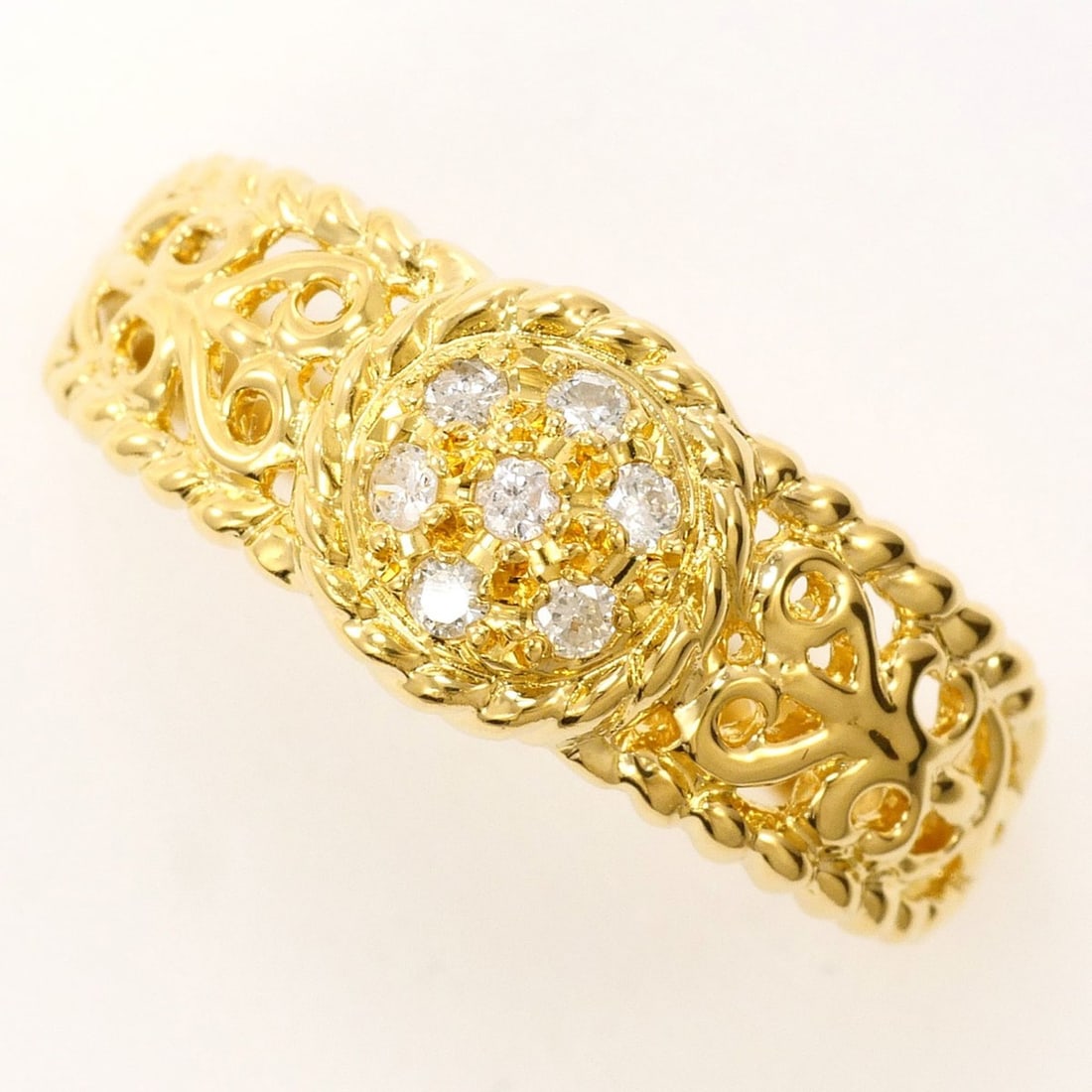 18K (18-karat) Yellow Gold Ring with 0.15ct Diamond, Certificate of Authenticity, Total Weight 4.0g,: --- Catalog ---Category: SizeWeight: 4g / 0.14oz.JP Size: 19.5US Size: 9.5Category: DesignType: Band ringColor: Yellow goldMetal: GoldStone: DiamondGender: Women,MenMaterial: Yellow gold (18K)Metal Pu