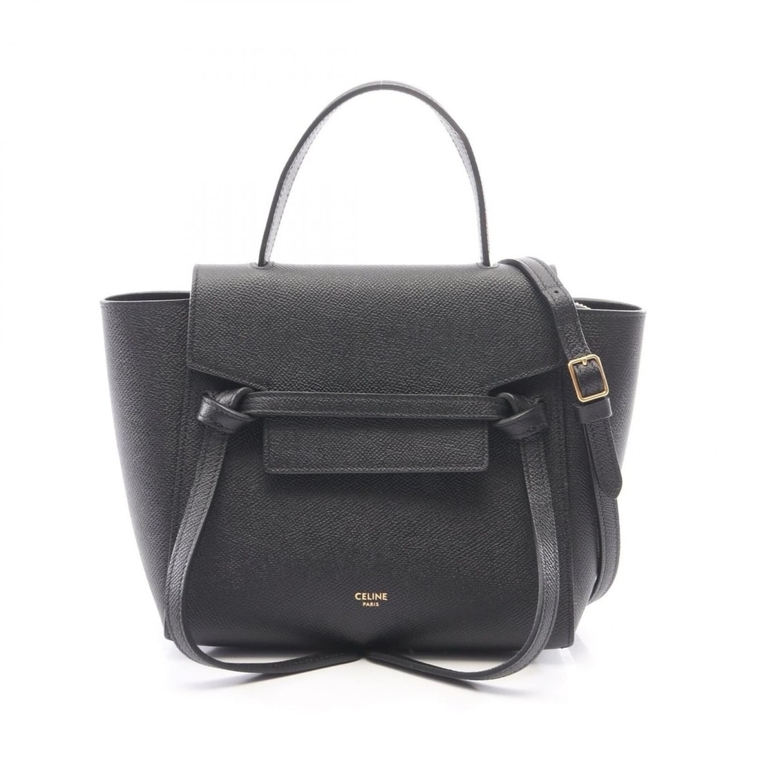 Celine BELT BAG NANO 2-Way Handbag Leather Women's Black: --- Catalog ---Category: SizeSize (HxWxD): 18cm x 20cm x 11cm / 7.08'' x 7.87'' x 4.33''Category: DesignType: HandbagColor: BlackGender: WomenMaterial: Leather Category: GeneralBrand: Celine--- Item L