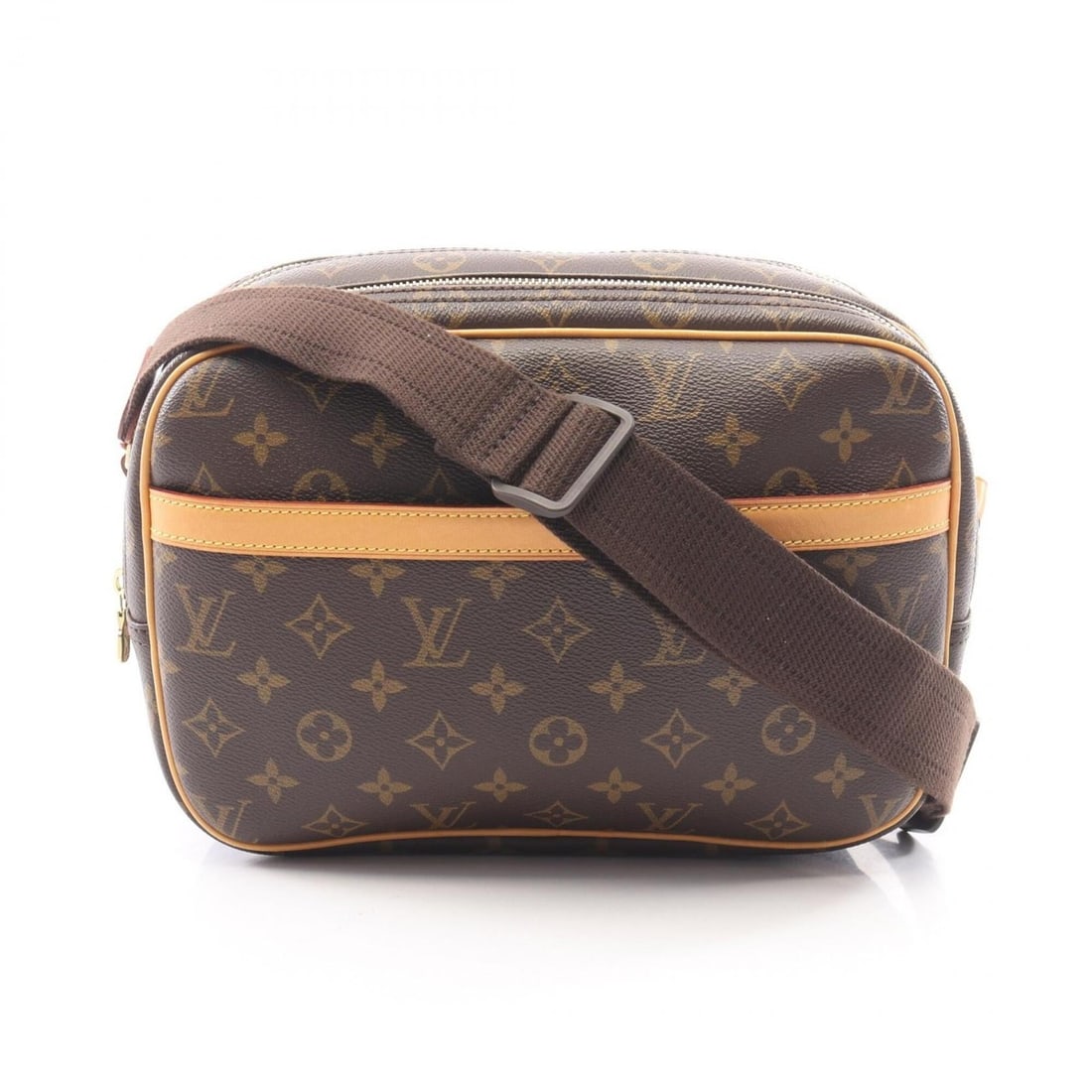 Louis Vuitton Reporter PM Monogram Shoulder Bag/Handbag, Coated Canvas and Leather, Women's, Brown,: --- Catalog ---Category: SizeSize (HxWxD): 20cm x 27cm / 7.87'' x 10.62''Category: DesignType: Handbag, Shoulder bagColor: BrownGender: WomenMaterial: PVC , Coated canvas , Leather Category: GeneralMP
