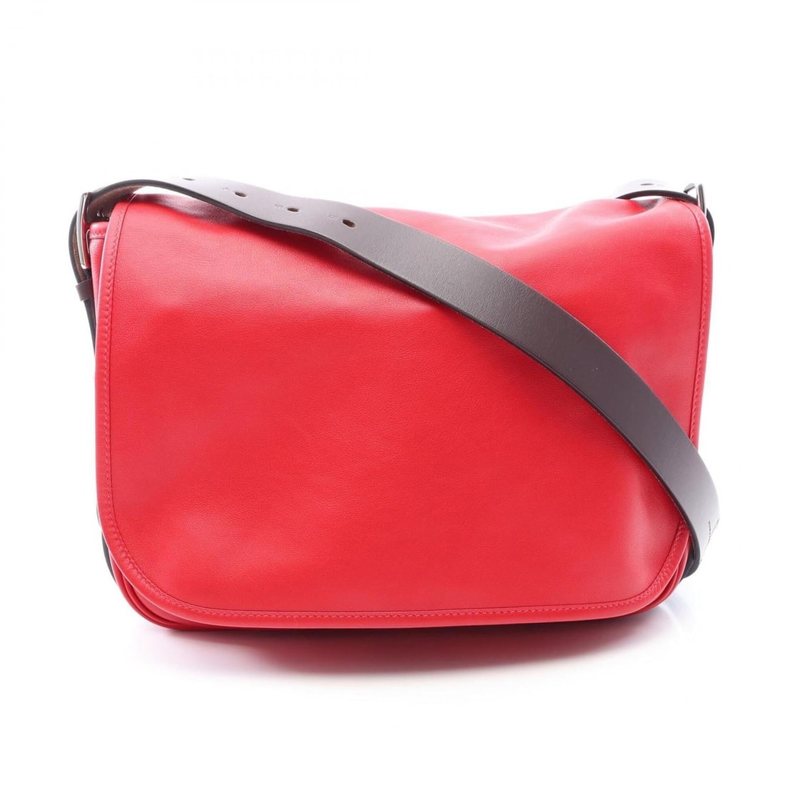 Hermes HERMES Balda 30 Shoulder Bag Handbag Leather Veau Sikkim Vache Hunter Women's Red Brown Ebene (1 of 10)