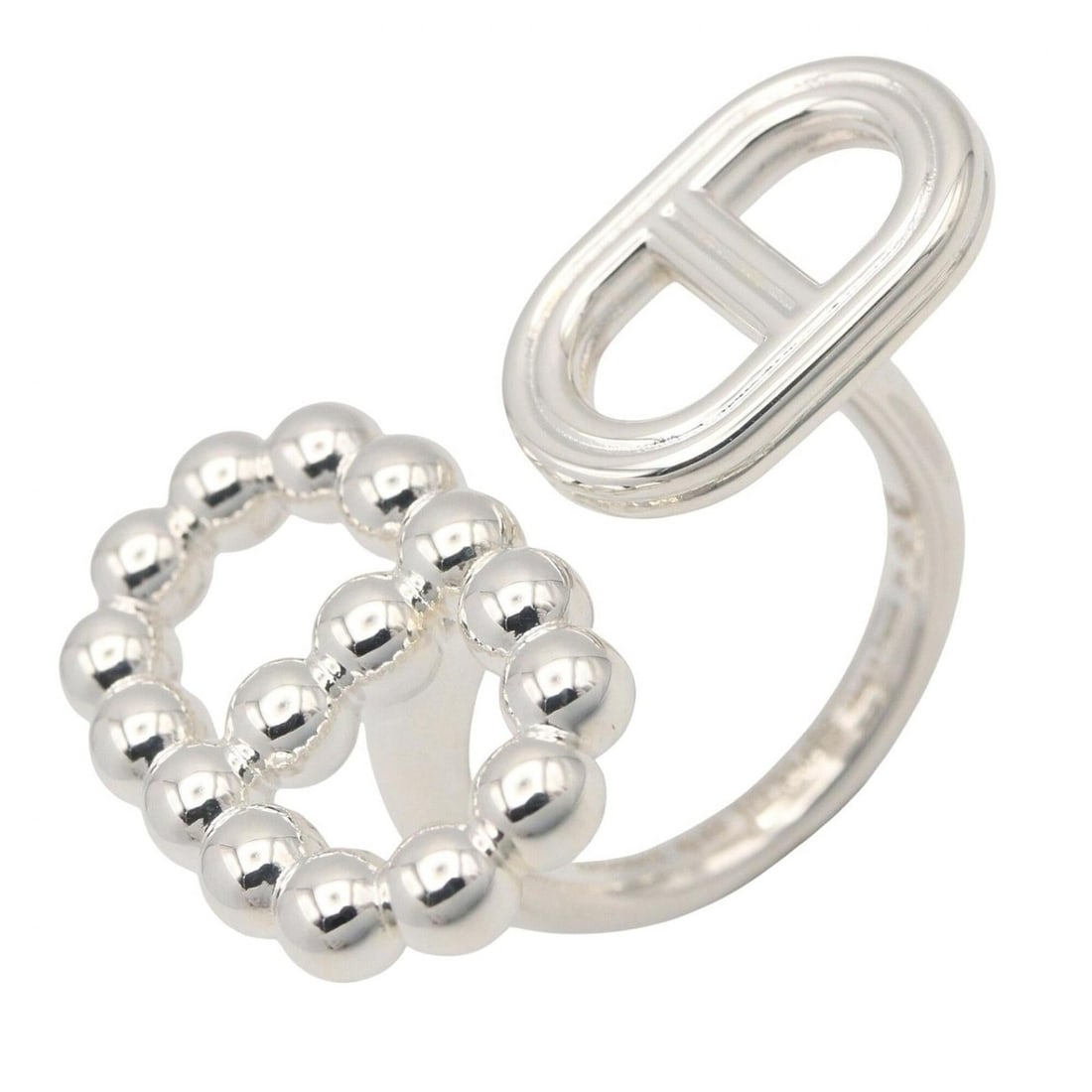 Hermes Chaine d'Ancre Area II Ring - Sterling Silver 925 Men's & Women's Tone: --- Catalog ---Category: SizeJP Size: 13.5US Size: 6.5Category: DesignType: Band ringColor: SilverGender: Men,WomenMaterial: Silver 925Category: GeneralBrand: Hermes--- Item List ---Section: Condition