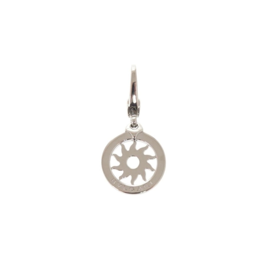 Bulgari Tondo Sun Charm 18KWG 750WG White Gold Pendant Top 0111BVLGARI: --- Catalog ---Category: SizePendant Size: 29mm x 14mm / 1.14'' x 0.55''Category: DesignColor: White goldGender: WomenMaterial: White gold (18K)Necklace Type: PendantCategory: GeneralBrand: BvlgariCou