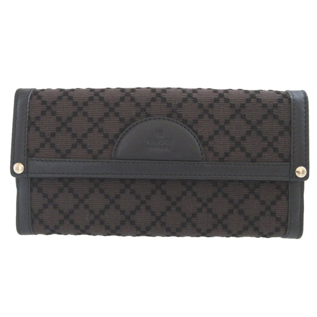 Gucci Diamante 272602 Canvas Leather Brown Black Double Snap Long Wallet 0349GUCCI: --- Catalog ---Category: SizeSize (HxWxD): 10cm x 19.2cm x 2cm / 3.93'' x 7.55'' x 0.78''Category: DesignType: Long wallet (bi-fold)Color: Black, BrownGender: WomenMaterial: Canvas , Leather Category: