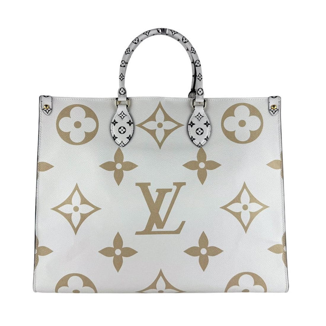 Louis Vuitton LOUIS VUITTON Handbag Shoulder Bag Monogram Giant OnTheGo GM Khaki White Beige Gold: --- Catalog ---Category: SizeSize (HxWxD): 32cm x 40cm x 16cm / 12.59'' x 15.74'' x 6.29''Category: DesignType: Handbag, Shoulder bagColor: Beige, Khaki, WhiteGender: WomenMaterial: PVC Category: Gene