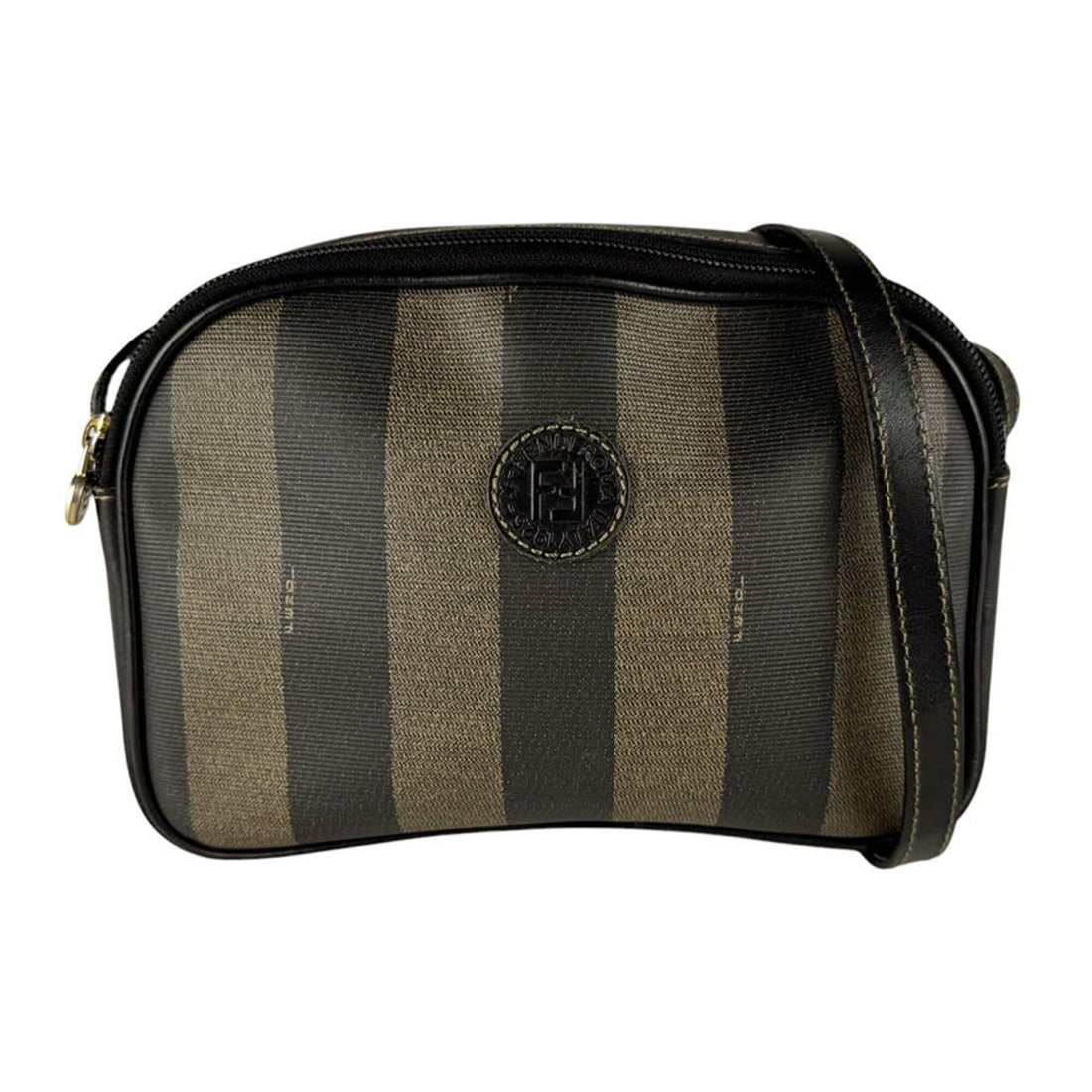 Fendi Pecan Coated Canvas Shoulder Bag, Black/Brown, Women's (z10700): --- Catalog ---Category: SizeSize (HxWxD): 17cm x 24cm x 5cm / 6.69'' x 9.44'' x 1.96''Category: DesignType: Shoulder bagColor: Black, BrownGender: WomenMaterial: Coated canvas Category: GeneralBrand: