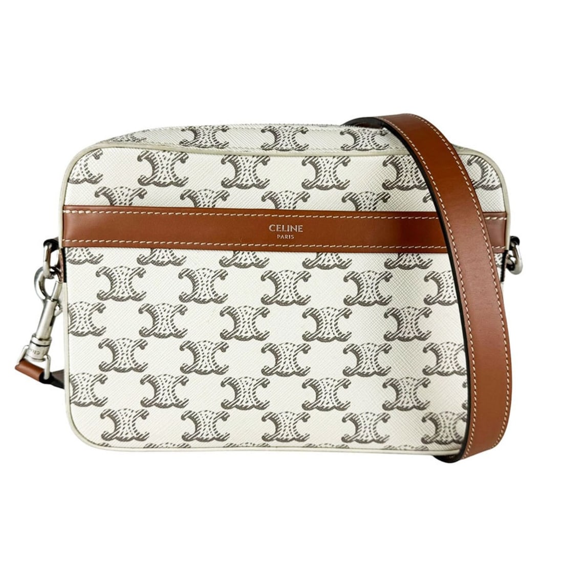 Celine CELINE Shoulder Bag Small Messenger Coated Canvas Leather Ivory Brown Women's z10715: --- Catalog ---Category: SizeSize (HxWxD): 14cm x 20cm x 5cm / 5.51'' x 7.87'' x 1.96''Category: DesignType: Shoulder bagColor: Brown, IvoryGender: WomenMaterial: Coated canvas , Leather Category: Gen