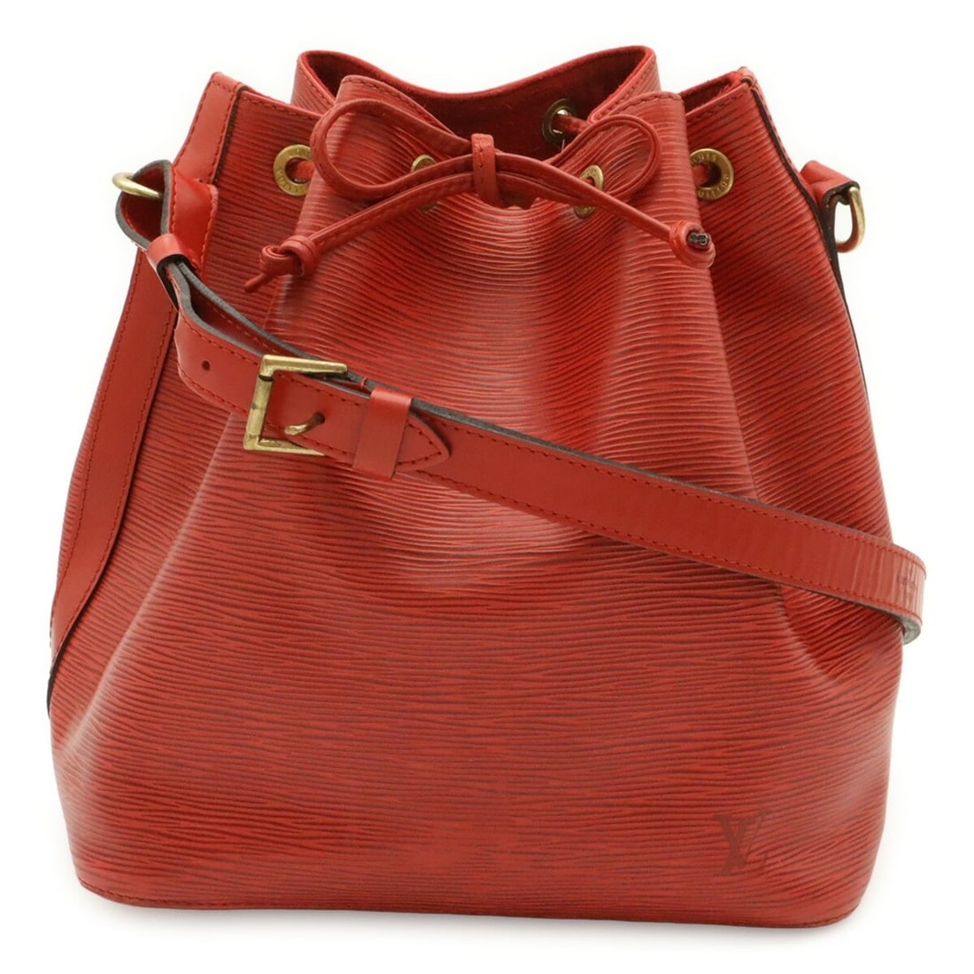 LOUIS VUITTON Louis Vuitton Epi Petit Noé Shoulder Bag Leather Castilian Red M44107: --- Catalog ---Category: SizeSize (HxWxD): 27cm x 25.5cm x 19cm / 10.62'' x 10.03'' x 7.48''Category: DesignType: Shoulder bagColor: Castilian red, Red colorGender: WomenMaterial: Epi leather Category