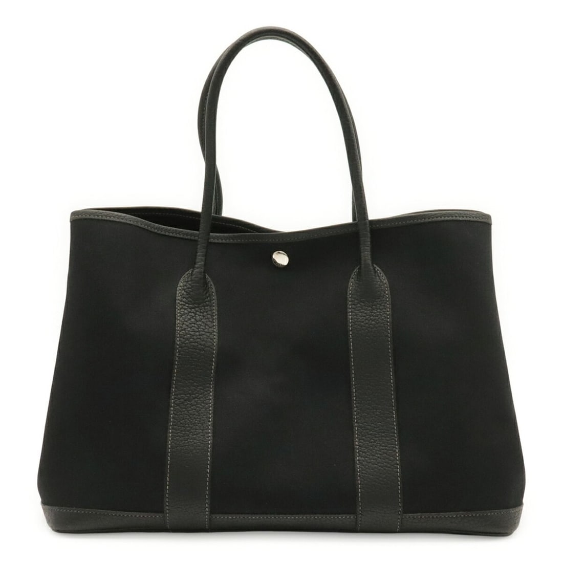 HERMES Garden PM Tote Bag, Handbag, Shoulder Toile Officier Canvas Leather, Black, ?J Stamp: --- Catalog ---Category: SizeSize (HxWxD): 26cm x 36cm x 18cm / 10.23'' x 14.17'' x 7.08''Category: DesignType: Handbag, Shoulder bag, Tote bagColor: BlackGender: WomenMaterial: Toile officier Categor