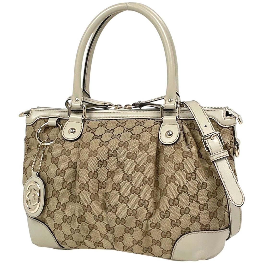 Gucci GUCCI Handbag GG pattern Sukey 2WAY canvas Beige 247902 Women's (1 of 20)