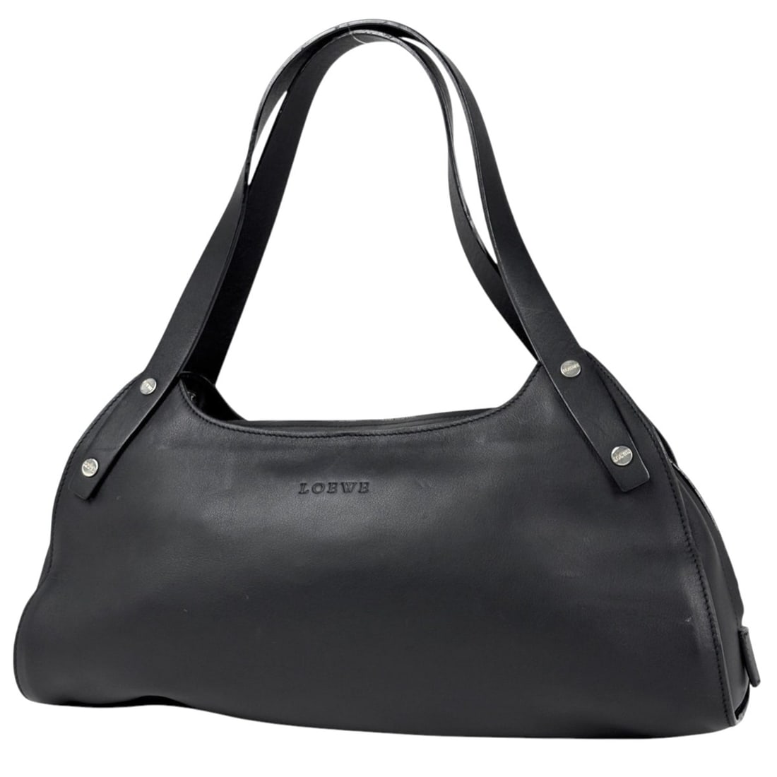 Loewe handbag, leather, black, women's.: --- Catalog ---Category: SizeSize (HxWxD): 17cm x 36cm x 9cm / 6.69'' x 14.17'' x 3.54''Category: DesignType: HandbagColor: BlackGender: WomenMaterial: Leather Category: GeneralBrand: Loewe--- Item
