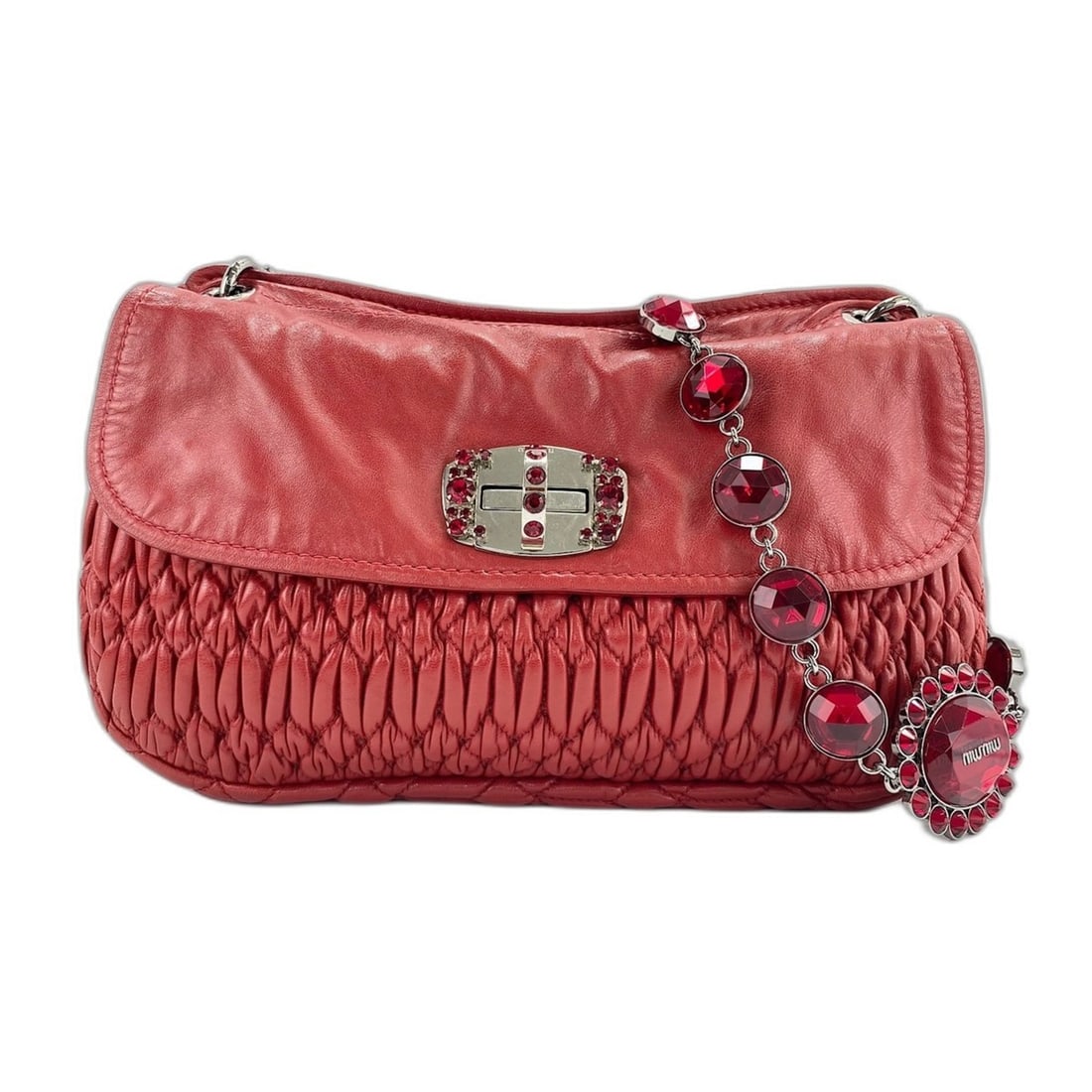 Miu Miu Miu Matelassé Shoulder Bag, Red: --- Catalog ---Category: SizeSize (HxWxD): 16cm x 24cm x 5cm / 6.29'' x 9.44'' x 1.96''Category: DesignType: Shoulder bagColor: Red colorGender: WomenCategory: GeneralBrand: Miu Miu--- Item List