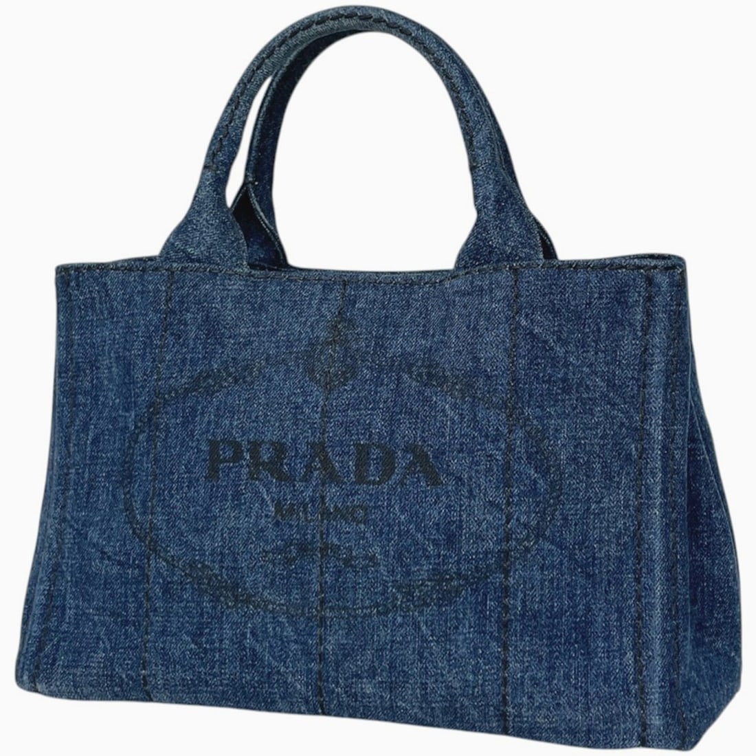 Prada Canapa Tote Bag, Canvas, Blue, Women's: --- Catalog ---Category: SizeSize (HxWxD): 19cm x 28cm x 15cm / 7.48'' x 11.02'' x 5.9''Category: DesignType: Tote bagColor: BlueGender: WomenMaterial: Canvas Category: GeneralBrand: Prada--- Item Lis