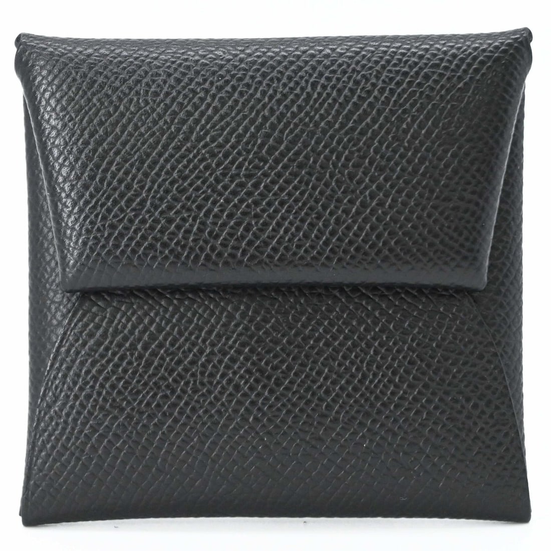 HERMES Bastia Veau Epsom Leather Coin Case Wallet, Black, #U Stamp: --- Catalog ---Category: SizeSize (HxWxD): 8cm x 8cm x 1cm / 3.14'' x 3.14'' x 0.39''Category: DesignType: Coin purse/coin caseColor: BlackGender: Women,MenMaterial: Epsom leather Category: GeneralBra