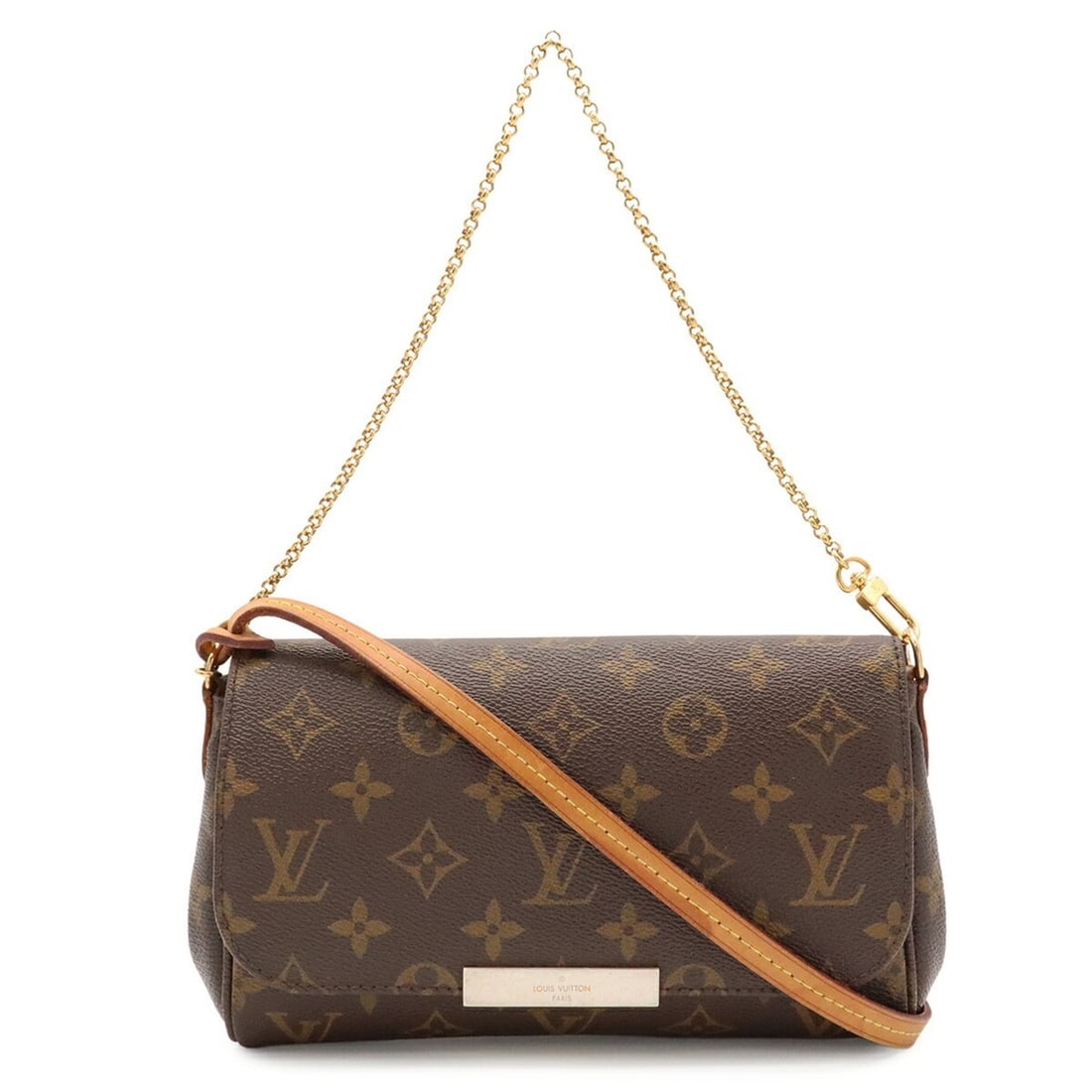 LOUIS VUITTON Monogram Favorite PM Shoulder Bag, Clutch Handbag, Pouch M40717: --- Catalog ---Category: SizeSize (HxWxD): 13.5cm x 21cm x 4cm / 5.31'' x 8.26'' x 1.57''Category: DesignType: Clutch bag, Handbag, Pouch, Shoulder bagColor: BrownGender: WomenMaterial: Monogram , Can