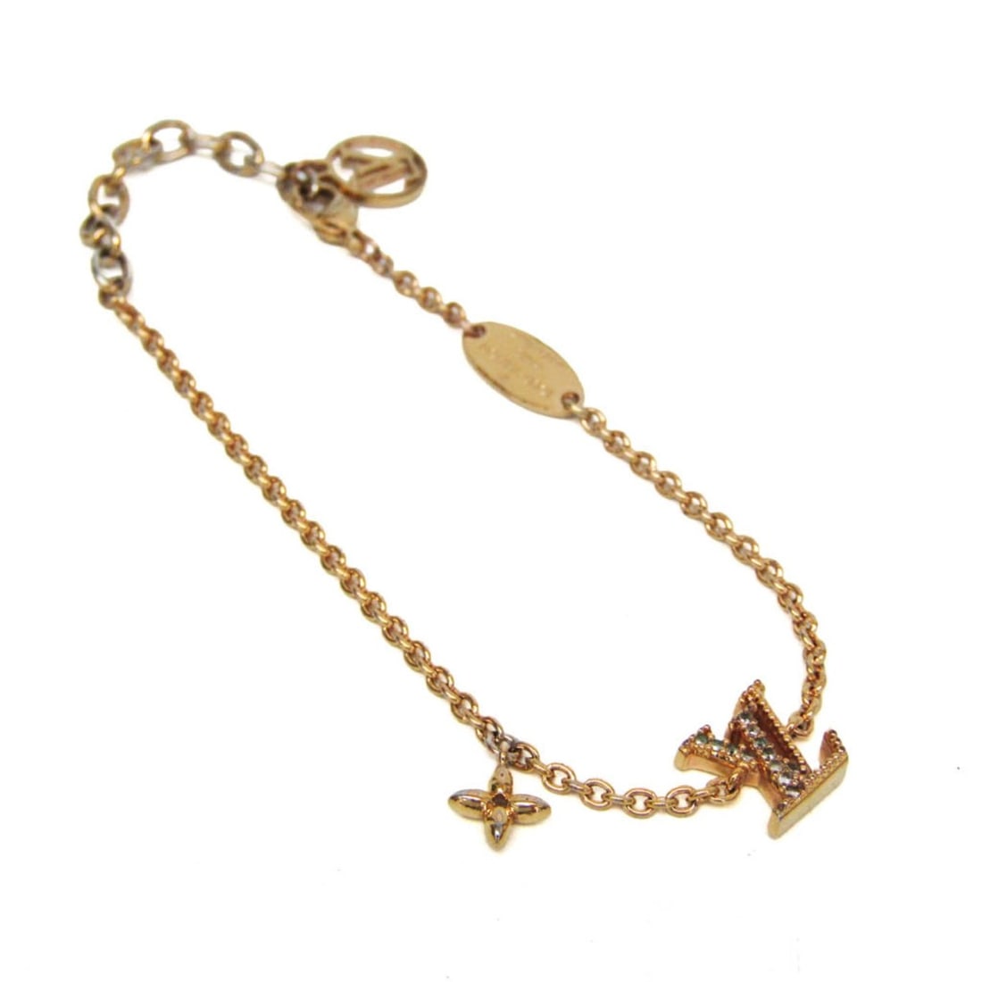 Louis Vuitton Bracelet LV Iconic M0942A Metal,Rhinestone Rhinestone Charm Bracelet Gold: --- Catalog ---Category: SizeLength: 14.5cm - 18cm / 5.7'' - 7.08''Weight: 3.9g / 0.13oz.Total Length: 20cm / 7.87''Stone Size (HxW): 9.3cm x 9.1cm / 3.66'' x 3.58''Category: DesignType: Charm bracele