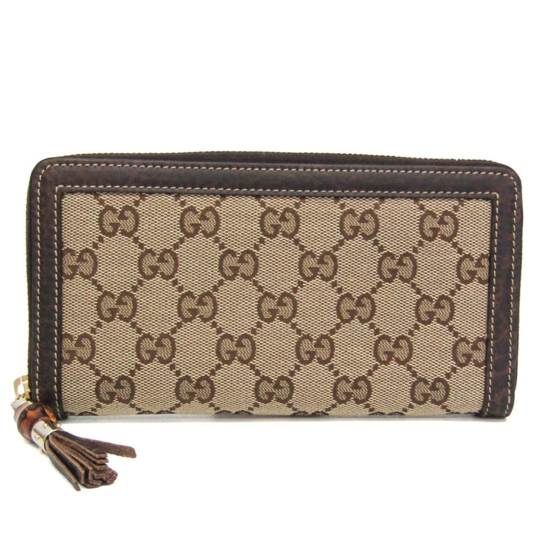 Gucci Bamboo Round Zip Long Wallet 224253 Men,Women GG Canvas,Leather Long Wallet (bi-fold): --- Catalog ---Category: SizeWeight: 180g / 6.34oz.Size (HxWxD): 10cm x 19cm x 2.5cm / 3.93'' x 7.48'' x 0.98''Category: DesignType: Long wallet (bi-fold)Color: Beige, BrownGender: Men,WomenClosure: Z