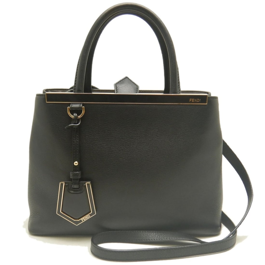FENDI Petite 2Jours 8BH253 Handbag, Leather, Black, Women's, 254164 (1 of 20)