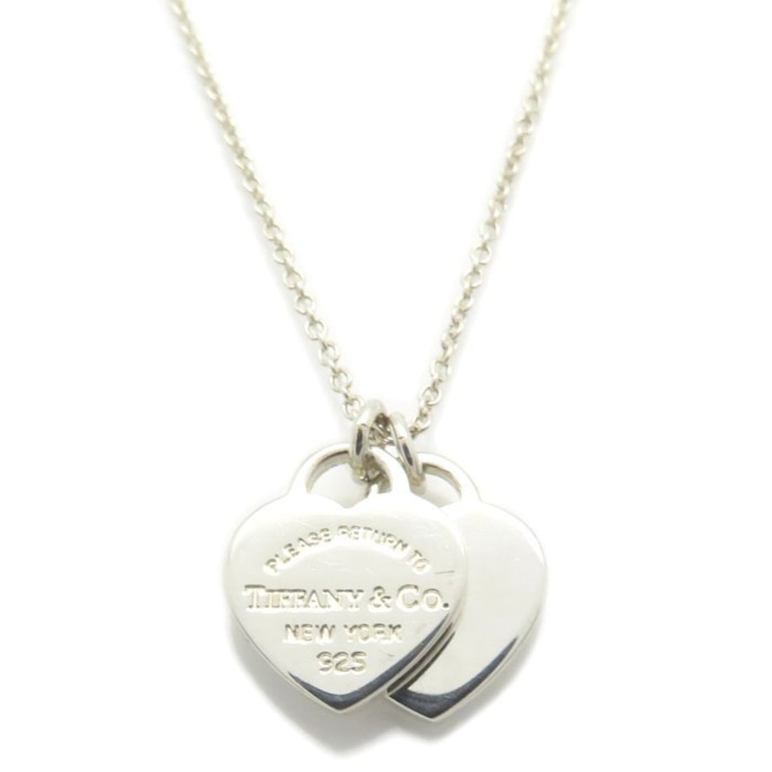 TIFFANY&Co. Return to Tiffany Double Heart Tag Necklace, Sterling Silver 925, Women's, 295849: --- Catalog ---Category: SizePendant Size: 11.9mm x 10mm / 0.46'' x 0.39''Neck Circumference: 40.5 cm / 15.94''Category: DesignGender: WomenMaterial: Silver 925Necklace Type: NecklaceCategory: General