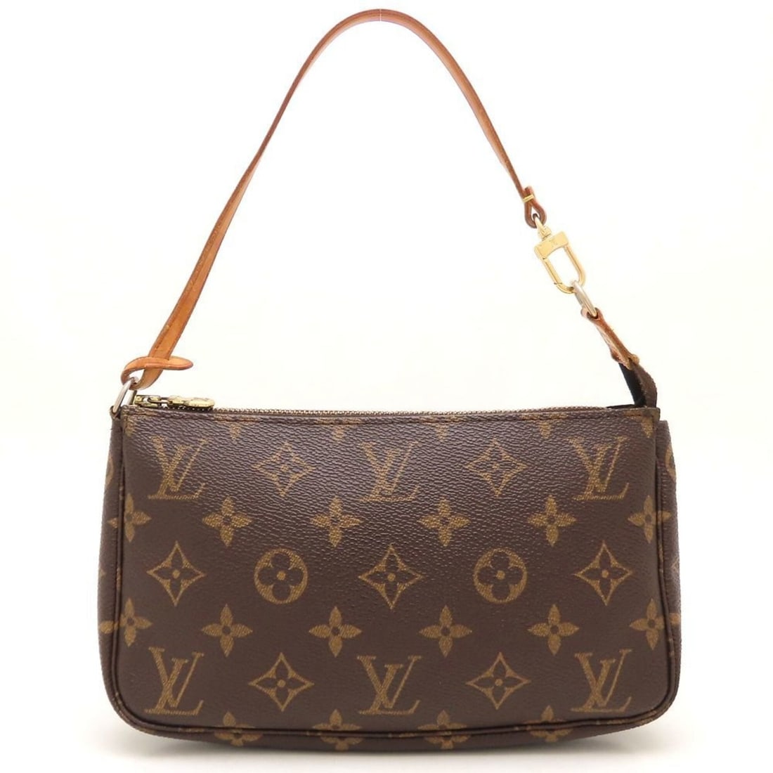 LOUIS VUITTON Monogram Pochette Accessoires M51980 Handbag Brown Women's 353485 (1 of 19)