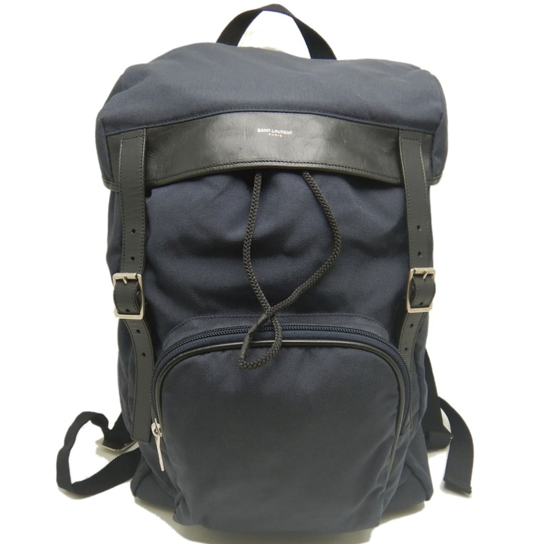 YVES SAINT LAURENT PMR342609 Backpack, Canvas x Leather, Navy, Women's 254161 (1 of 20)