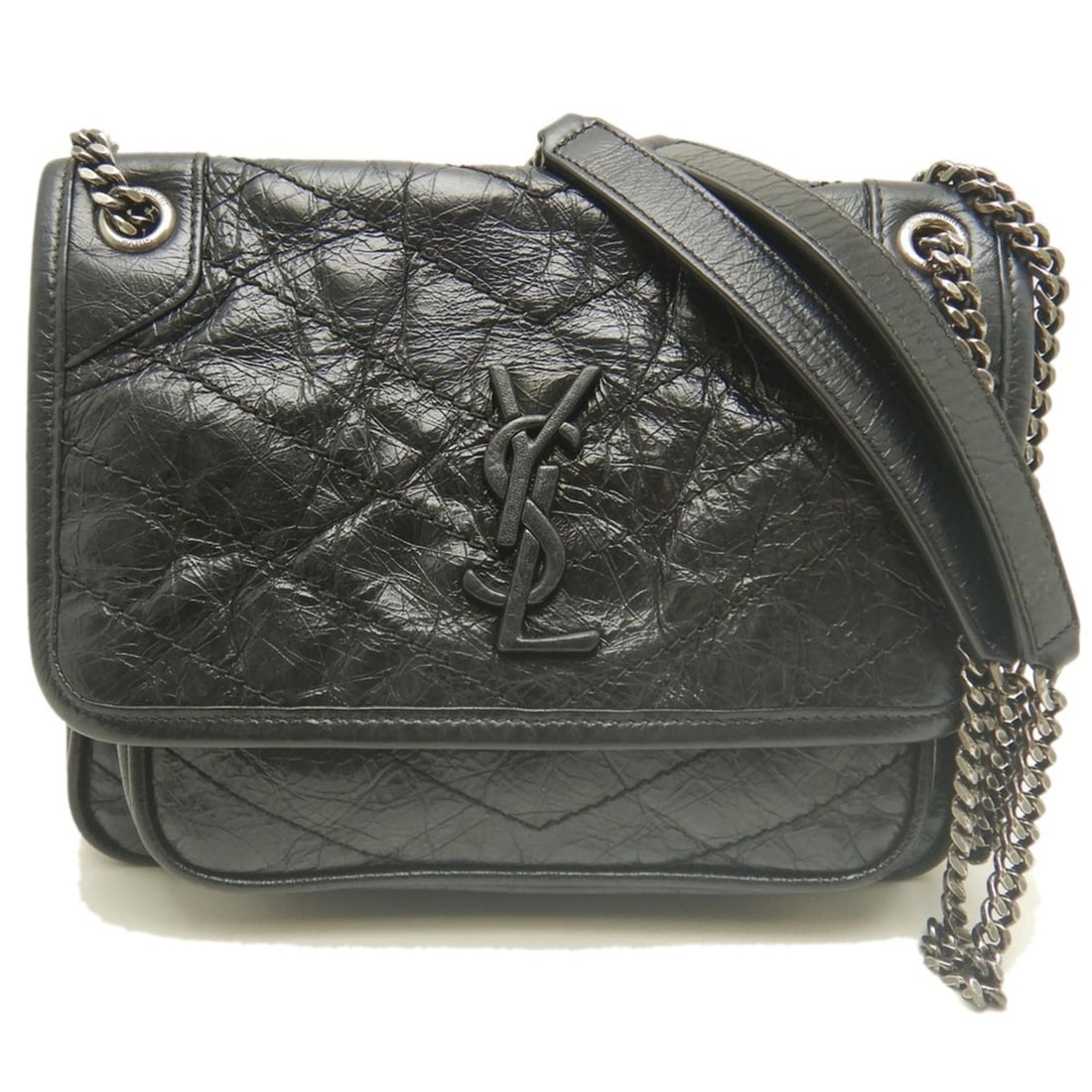 YVES SAINT LAURENT Niki Baby 6331850EN081000 Shoulder Bag Leather Black Women's 254168: --- Catalog ---Category: SizeSize (HxWxD): 16cm x 21cm x 7.5cm / 6.29'' x 8.26'' x 2.95''Category: DesignType: Shoulder bagColor: BlackGender: WomenMaterial: Leather Category: GeneralMPN: 6331850EN081
