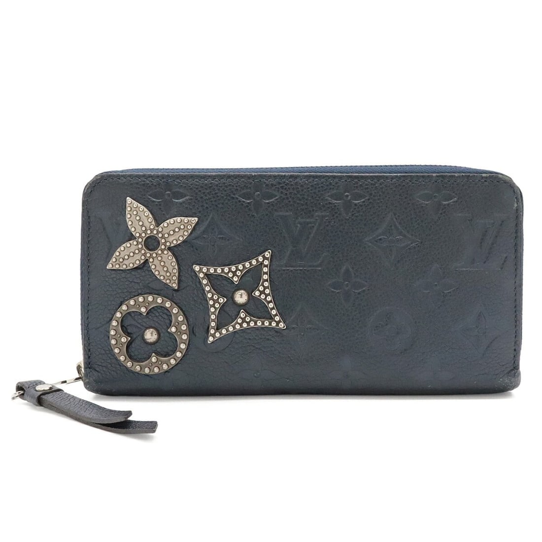 LOUIS VUITTON Louis Vuitton Monogram Empreinte Zippy Wallet Round Long Metallic Pin Marine Metal: --- Catalog ---Category: SizeSize (HxWxD): 10.5cm x 19.5cm / 4.13'' x 7.67''Category: DesignType: Long wallet (bi-fold)Color: Black, MarineGender: Women,MenMaterial: Monogram Empreinte , Leather Categ