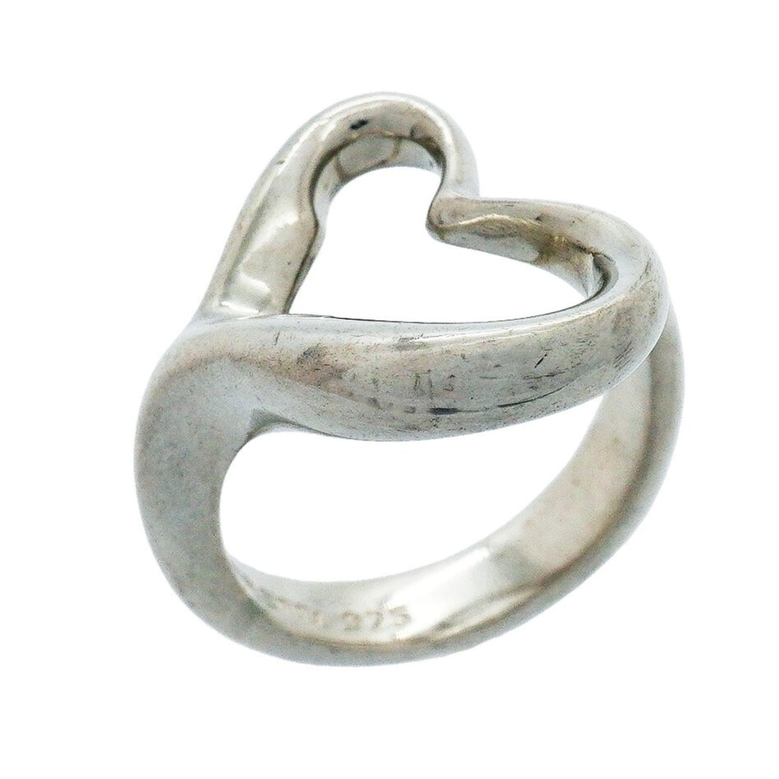 Tiffany & Co. Heart Ring, Sterling Silver 925, Size 8, Women's: --- Catalog ---Category: SizeJP Size: 8US Size: 4.5Category: DesignType: Band ringGender: WomenMaterial: Silver 925Category: GeneralBrand: Tiffany--- Item List ---Section: ConditionRanking: Rank AB Us