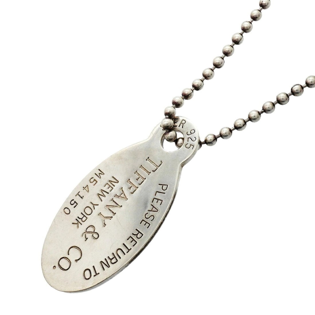 Tiffany & Co. Return to Dreams Ball Chain Oval Sterling Silver Necklace for Women: --- Catalog ---Category: SizePendant Size: 42.4mm x 20.7mm / 1.66'' x 0.81''Neck Circumference: 87.5 cm / 34.44''Category: DesignGender: WomenMaterial: Silver 925Necklace Type: NecklaceCategory: Gener