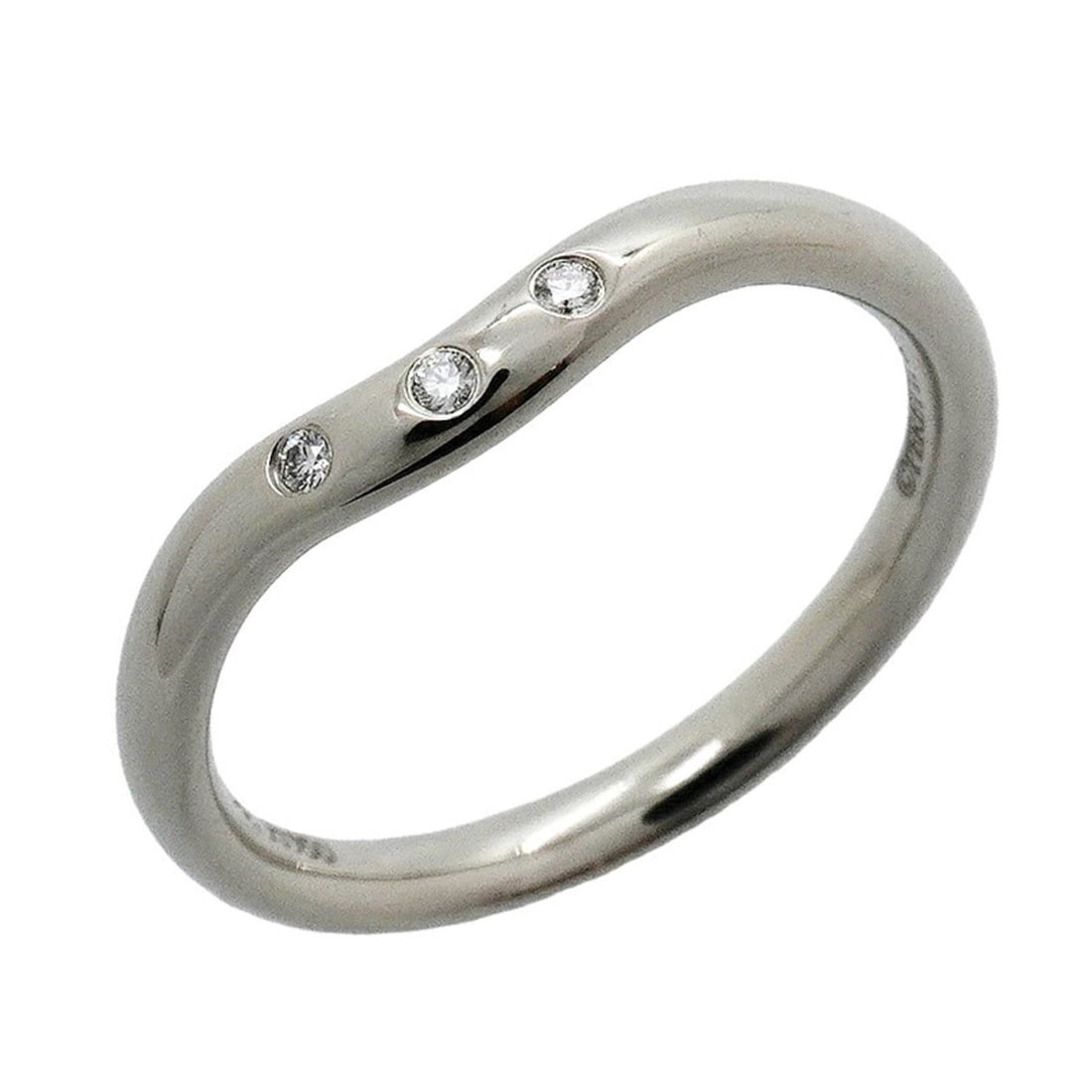 Tiffany & Co. Curved Band Ring, 3PD (Pt950) Platinum, Diamond, Size 10, Women's: --- Catalog ---Category: SizeJP Size: 10US Size: 5.5Category: DesignType: Band ringStone: DiamondGender: WomenMaterial: Platinum 950Category: GeneralBrand: Tiffany--- Item List ---Section: ConditionRa