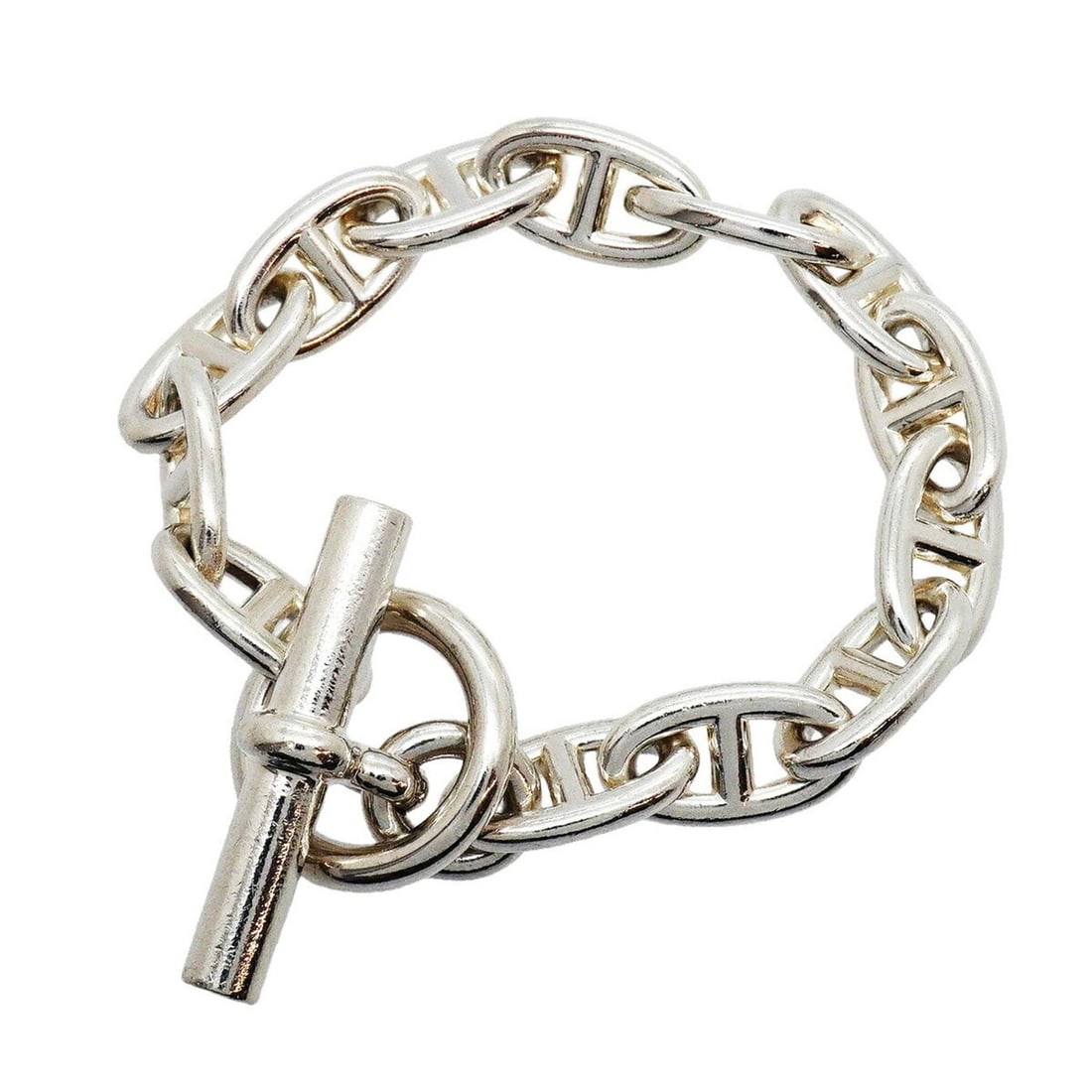 Hermes Chaine d'Ancre GM Bracelet, 13 links, Sterling Silver 925, Men's/Women's: --- Catalog ---Category: SizeLength: 18cm / 7.08''Category: DesignType: Charm braceletGender: Men,WomenMaterial: Silver 925Category: GeneralBrand: Hermes--- Item List ---Section: ConditionRanking: Ran