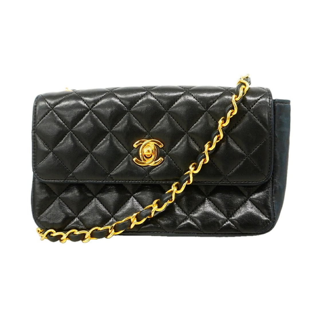Chanel Matelassé Chain Shoulder Bag, Lambskin, Black, Women's: --- Catalog ---Category: SizeSize (HxWxD): 11cm x 18.5cm x 5cm / 4.33'' x 7.28'' x 1.96''Category: DesignType: Shoulder bagColor: BlackGender: WomenMaterial: Leather Hardware Color: GoldLeather/Fur Ty