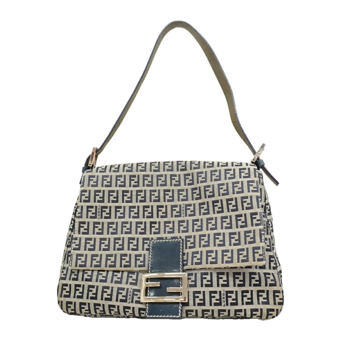 Fendi Zucchino Mamma Bucket Handbag, Nylon Canvas, Gray/Navy, Women's (1 of 10)
