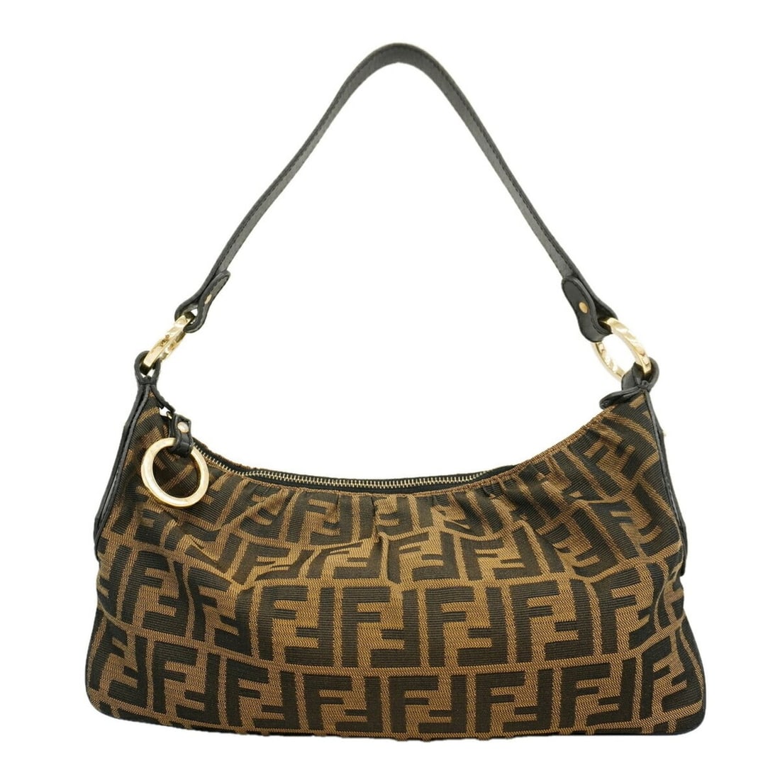 Fendi Zucca Nylon Canvas Shoulder Bag, Brown, Women's: --- Catalog ---Category: SizeSize (HxWxD): 18.5cm x 32cm x 1cm / 7.28'' x 12.59'' x 0.39''Category: DesignType: Shoulder bagColor: BrownGender: WomenMaterial: Nylon canvas Hardware Color: GoldCategory