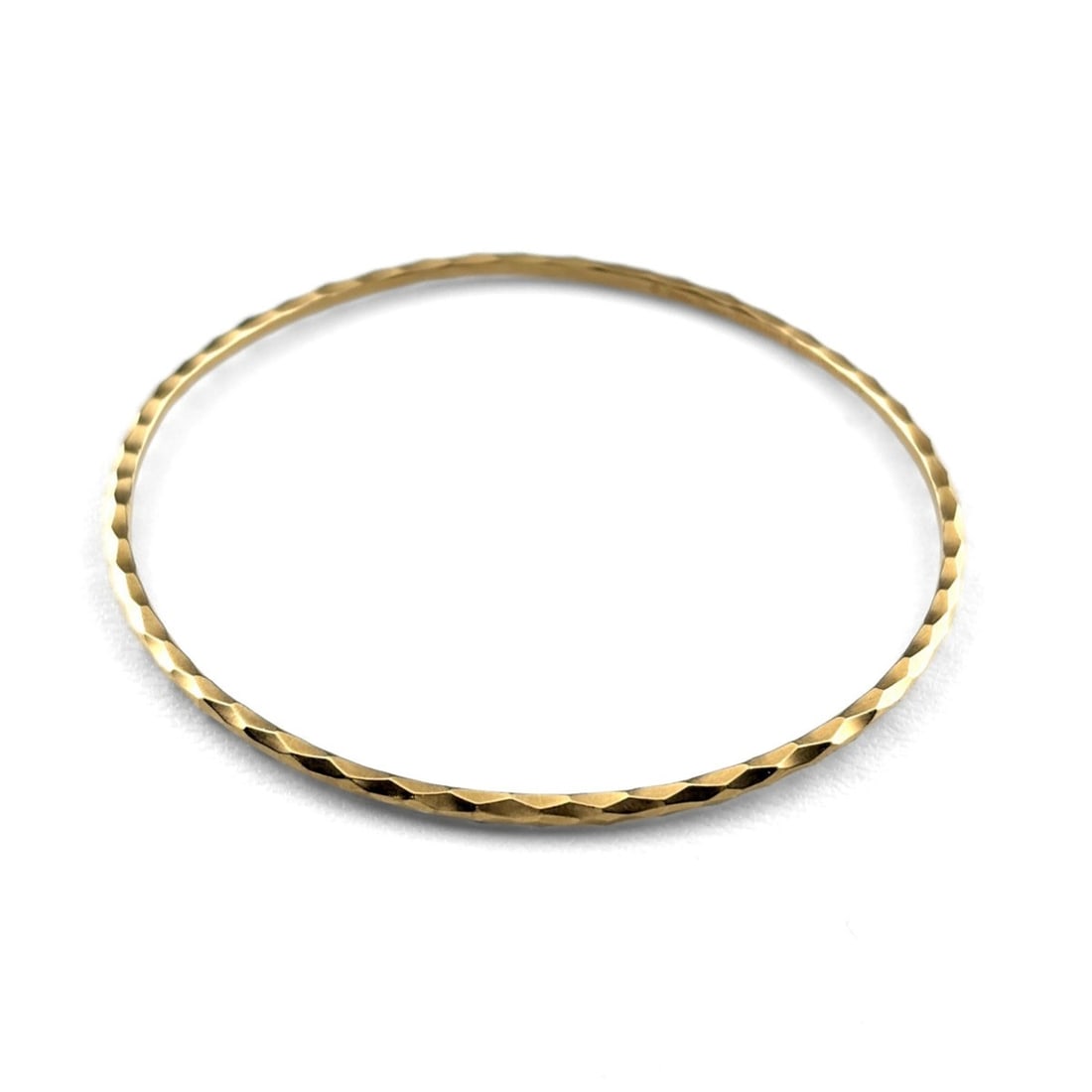 Tiffany & Co. Hammered YG Yellow Gold Bangle Bracelet for Women (18K) (1 of 14)