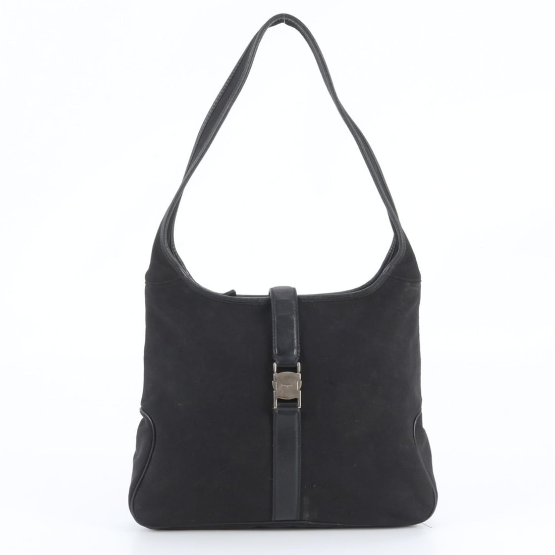Salvatore Ferragamo Leather Shoulder Bag, One-Shoulder Tote Handbag, Black, Women's (1 of 20)
