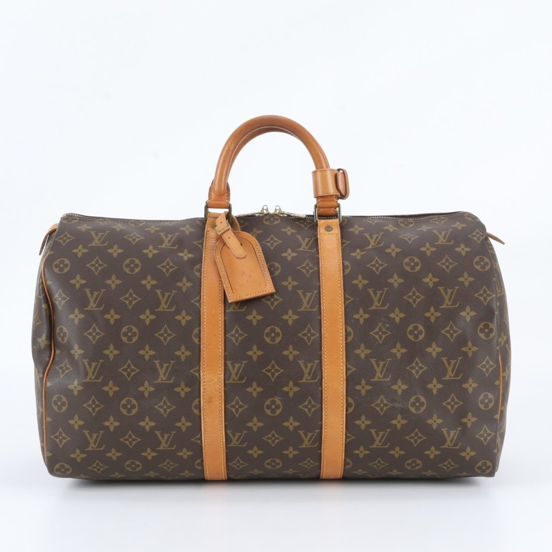 Louis Vuitton Monogram Keepall 50 M41426 Leather Boston Bag Tote Travel for Men: --- Catalog ---Category: SizeSize (HxWxD): 26cm x 49cm x 22cm / 10.23'' x 19.29'' x 8.66''Category: DesignType: Boston bag, Tote bagColor: BrownGender: MenMaterial: Leather , Coated canvas Category: G