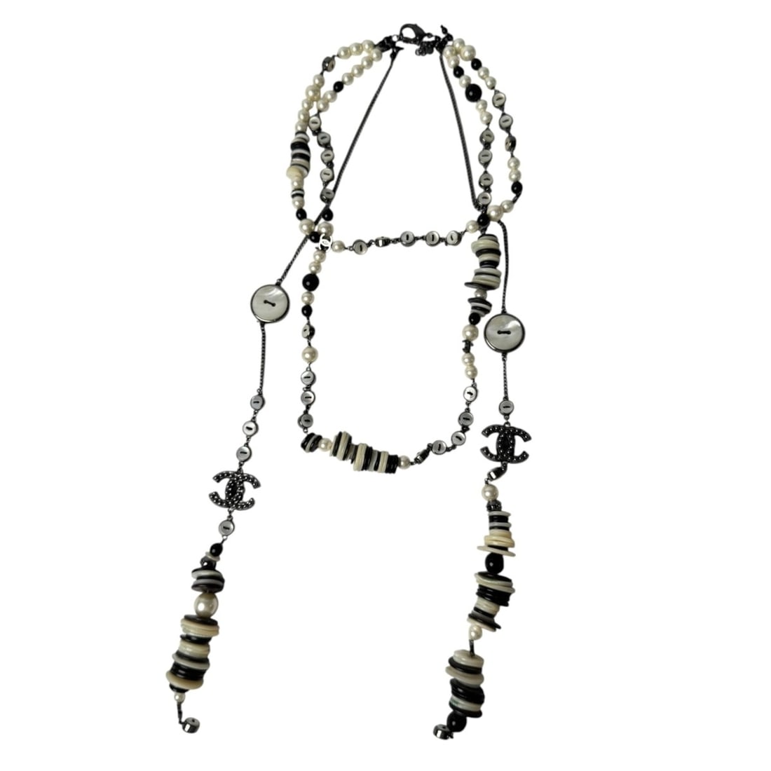 Chanel CHANEL Long Necklace Coco Mark Faux Pearl 03P Women's: --- Catalog ---Category: SizeNeck Circumference: 46 cm / 18.11''Category: DesignColor: Multi-colorGender: WomenMaterial: MetalNecklace Type: NecklaceCategory: GeneralBrand: Chanel--- Item List ---Sect