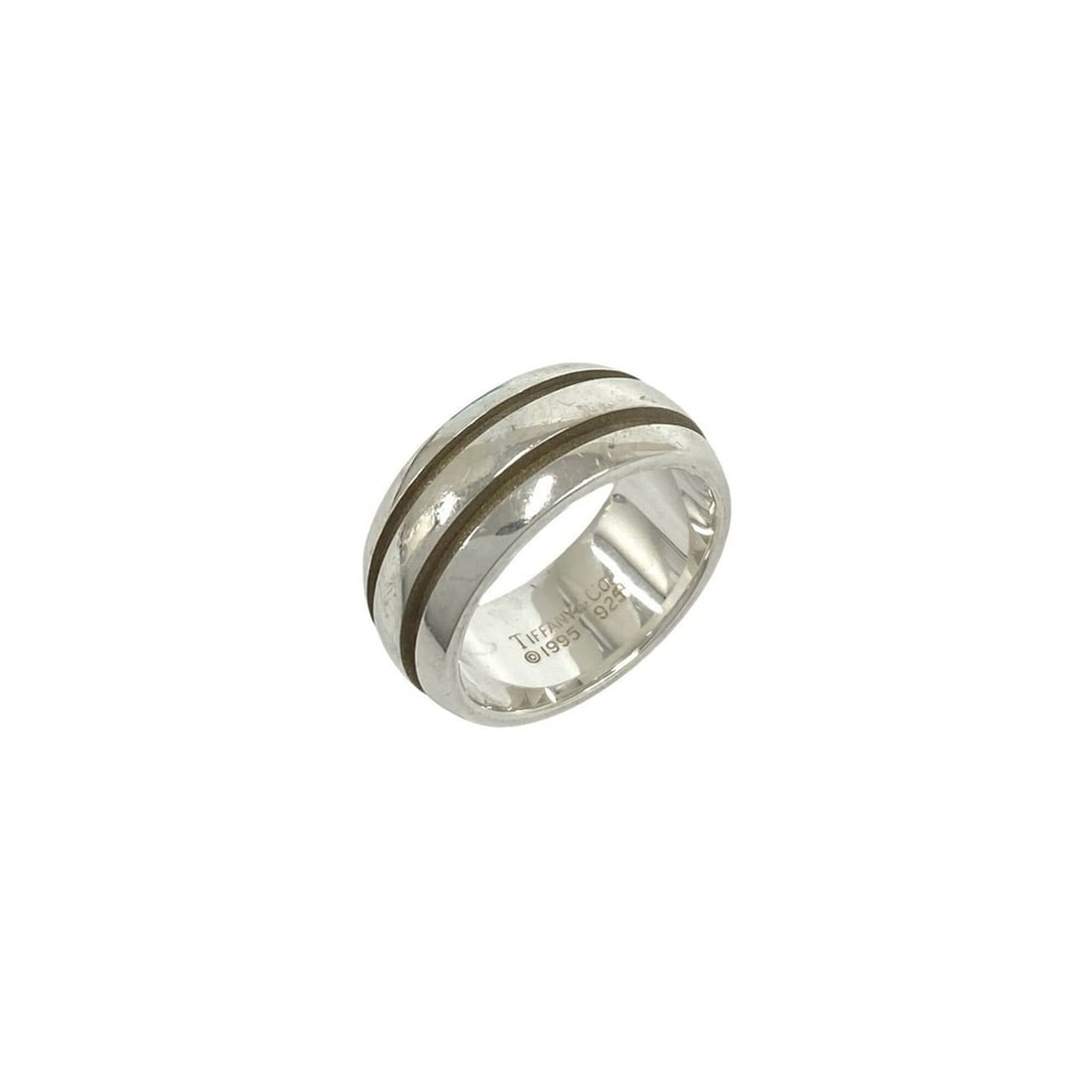 TIFFANY&Co. Tiffany Vintage Grooved Double Line Ring, Sterling Silver 925, Item Number 04891: --- Catalog ---Category: SizeJP Size: 16US Size: 8Category: DesignType: Band ringColor: SilverGender: WomenMaterial: Silver 925Category: GeneralBrand: Tiffany--- Item List ---Section: ConditionRanking