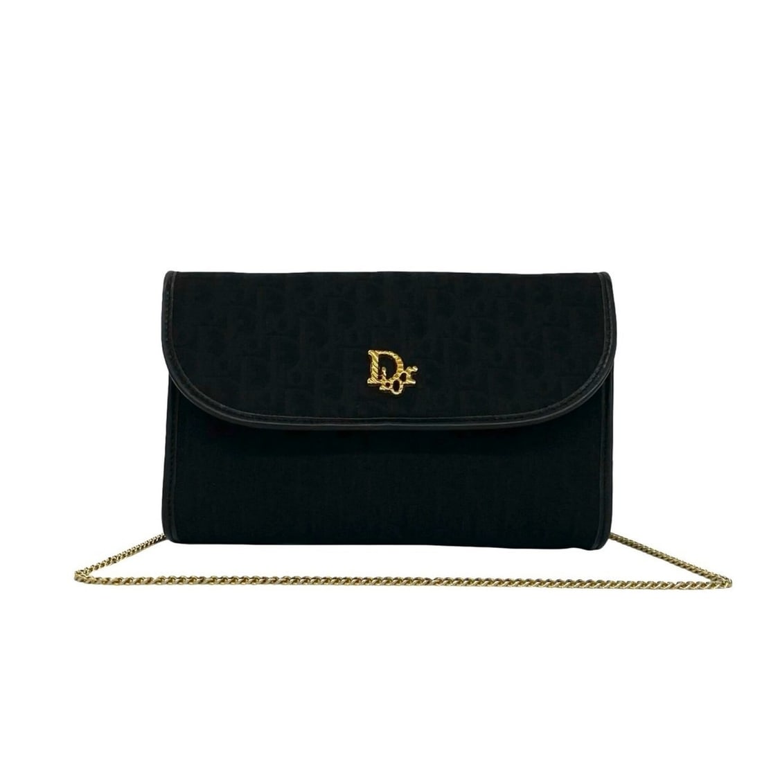 Christian Dior logo hardware Trotter pattern canvas leather shoulder bag/pouch, black, 916-6: --- Catalog ---Category: SizeSize (HxWxD): 13cm x 19cm x 4cm / 5.11'' x 7.48'' x 1.57''Category: DesignType: Pochette, Shoulder bagColor: BlackGender: WomenMaterial: Canvas , Leather Category: General