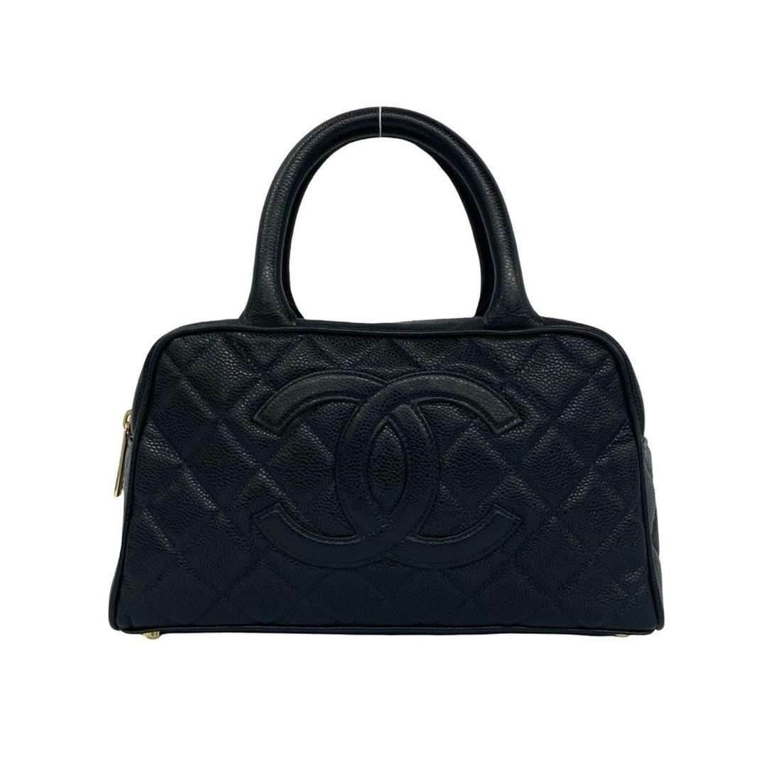 CHANEL Chanel Coco Mark Caviar Skin Leather Genuine Handbag Mini Boston Bag Black 25369: --- Catalog ---Category: SizeSize (HxWxD): 15cm x 27cm x 9cm / 5.9'' x 10.62'' x 3.54''Category: DesignType: Boston bag, HandbagColor: BlackGender: WomenMaterial: Grained Calfskin Category: GeneralBra